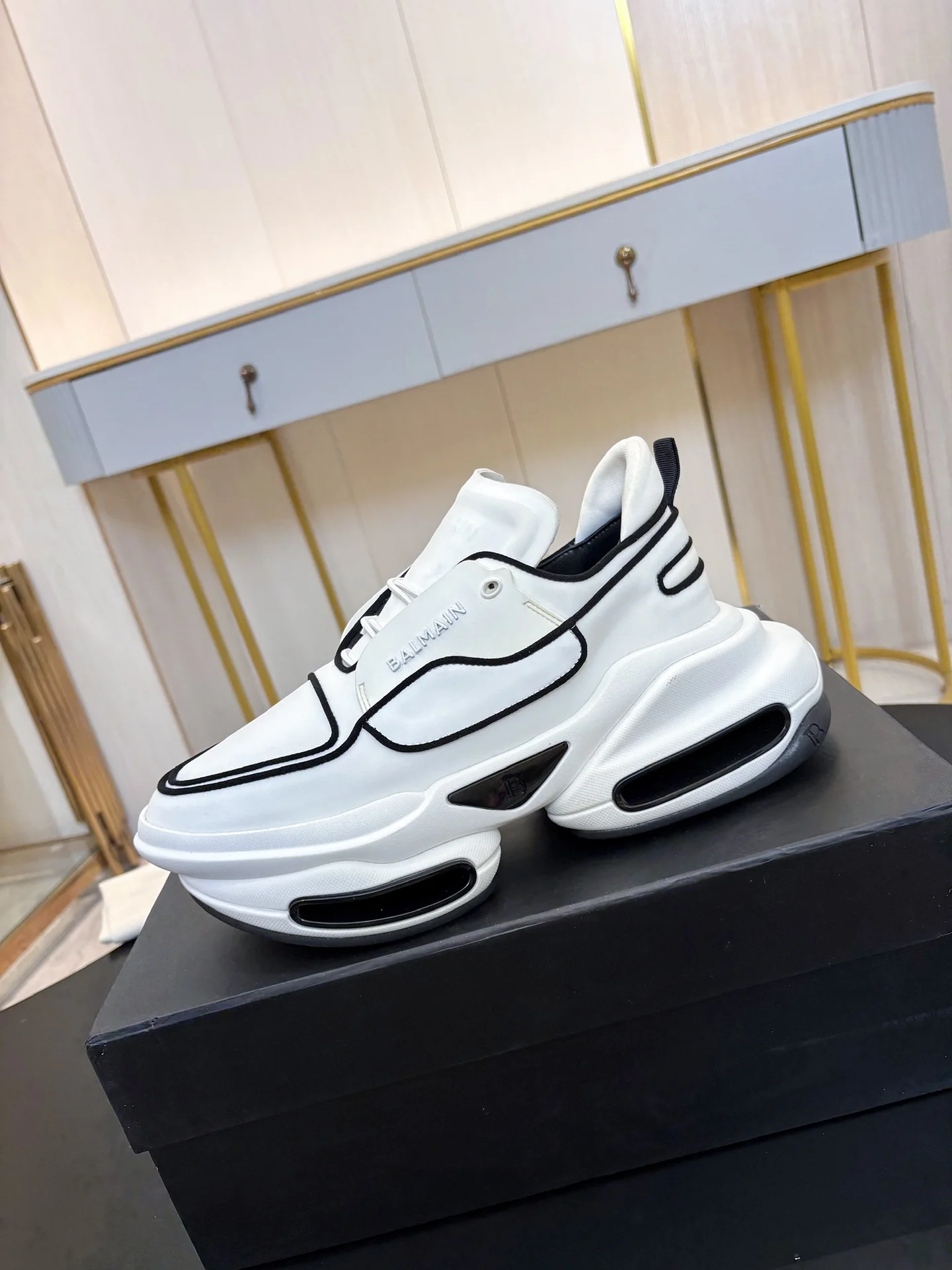 BALMAIN Sneakers Mixed Materials White-Black EU35-46 C90202609110072 - Image 6