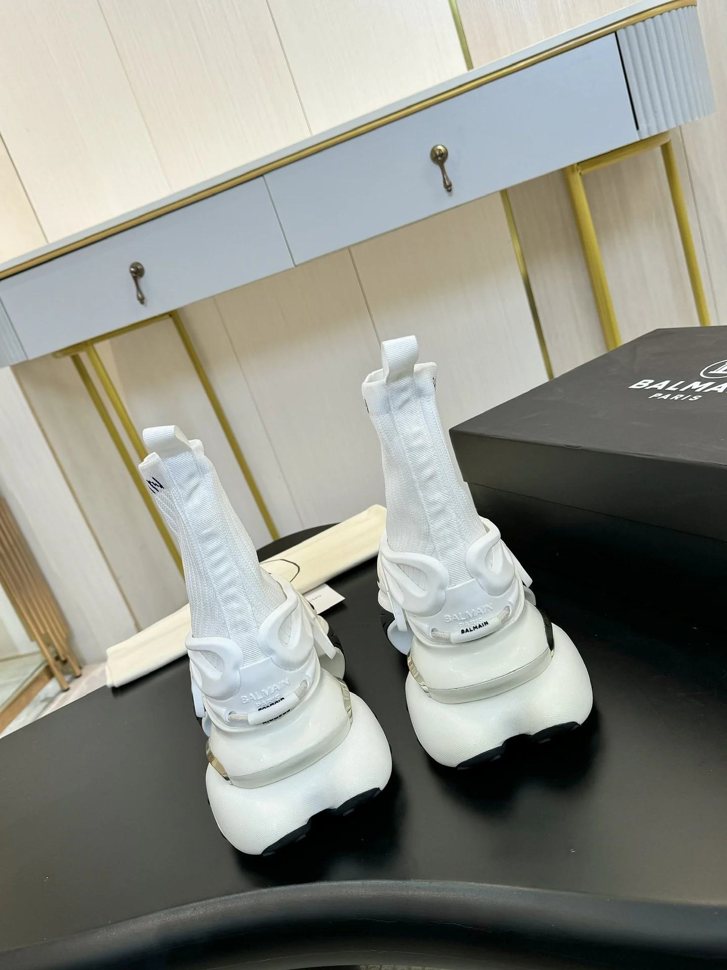 BALMAIN Sneakers Mixed Materials White-Black EU35-46 C90202609110073 - Image 4