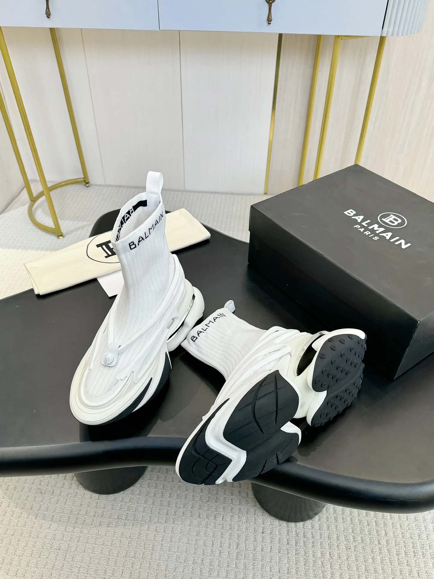 BALMAIN Sneakers Mixed Materials White-Black EU35-46 C90202609110073 - Image 7