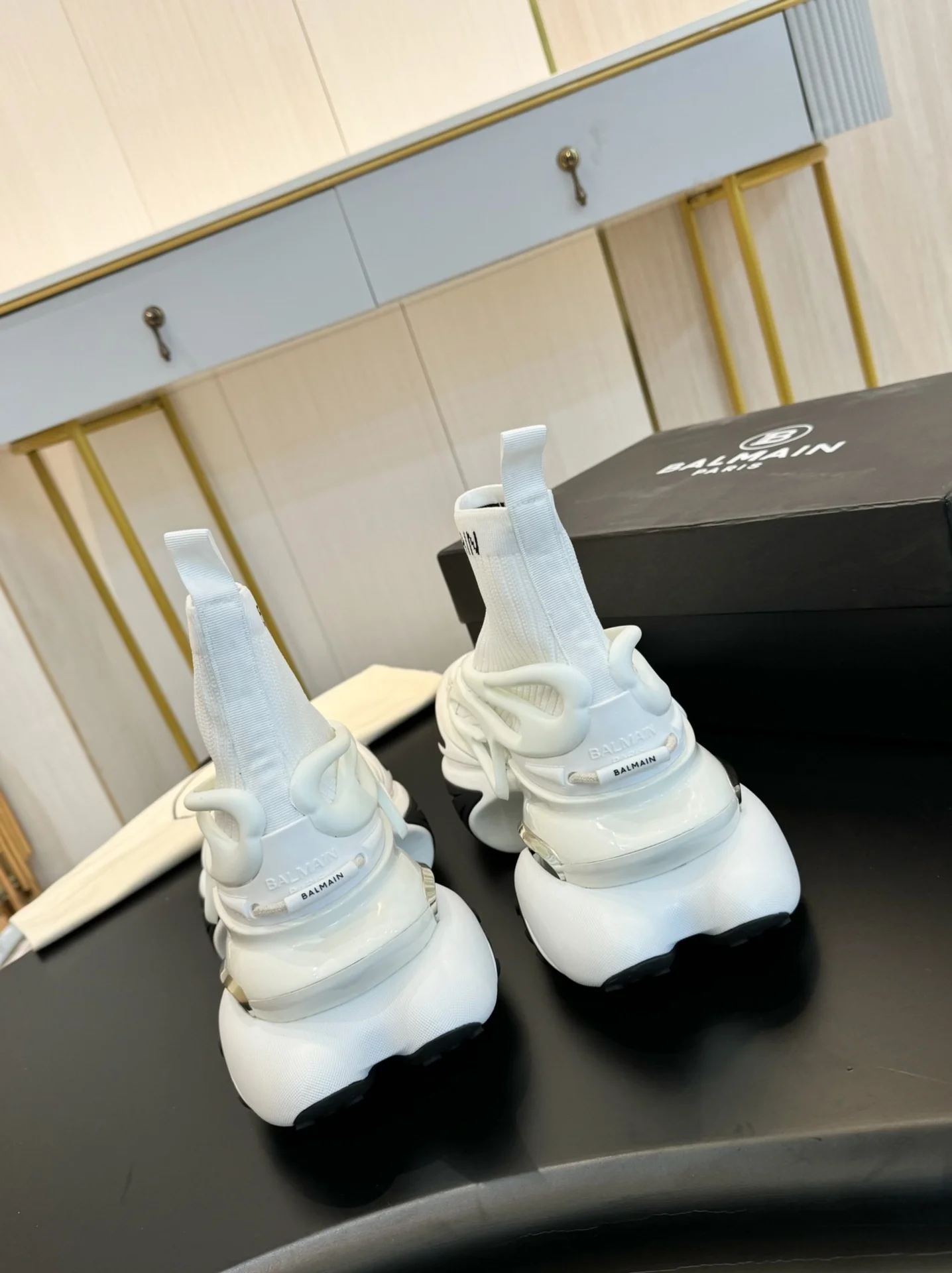 BALMAIN Sneakers Mixed Materials White-Black EU35-46 C90202609110083 - Image 7