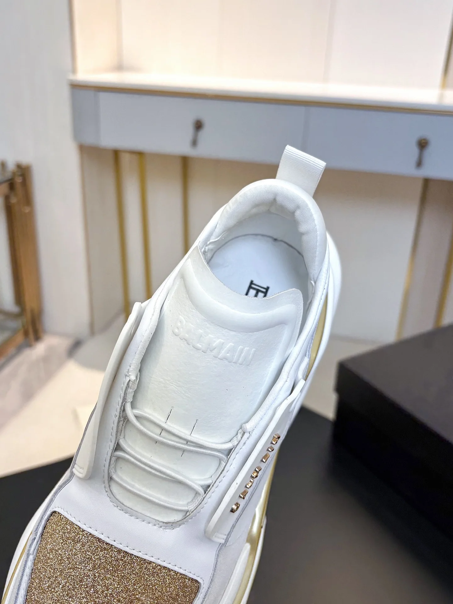 BALMAIN Sneakers Mixed Materials White-Gold EU35-46 C90202609110069 - Image 10