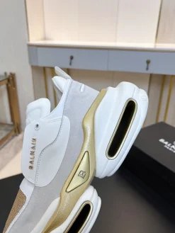 Alternative view of BALMAIN Sneakers Mixed Materials White-Gold EU35-46 C90202609110069
