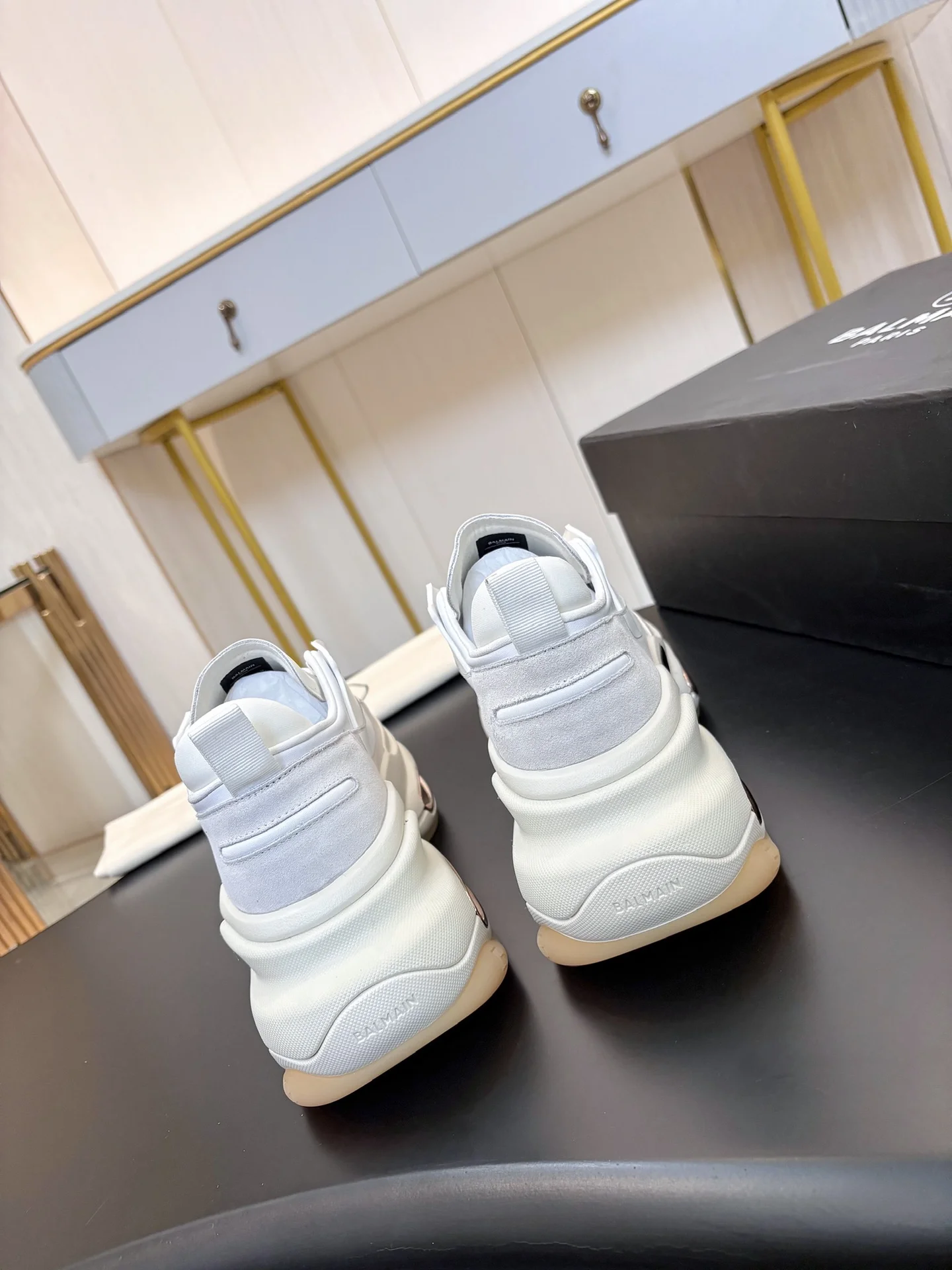 BALMAIN Sneakers Mixed Materials White-Gold EU35-46 C90202609110070 - Image 7