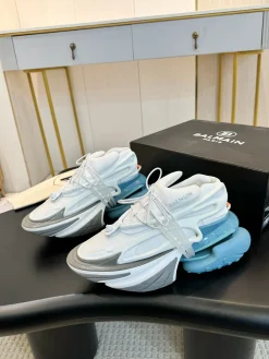 BALMAIN Sneakers Mixed Materials White-Grey-Blue EU35-46 C90202609110088