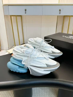 Alternative view of BALMAIN Sneakers Mixed Materials White-Grey-Blue EU35-46 C90202609110088