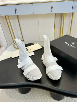 Alternative view of BALMAIN Sneakers Mixed Materials White-Grey EU35-46 C90202609110074