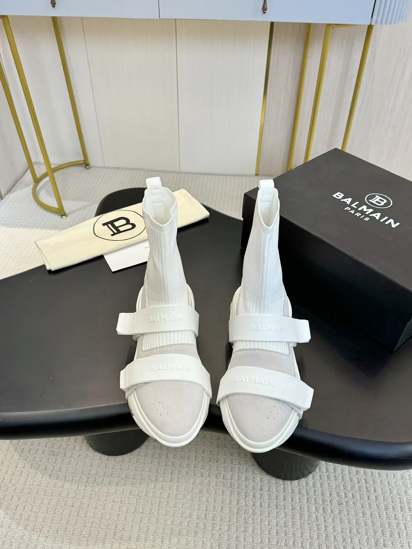 BALMAIN Sneakers Mixed Materials White-Grey EU35-46 C90202609110074 - Image 4