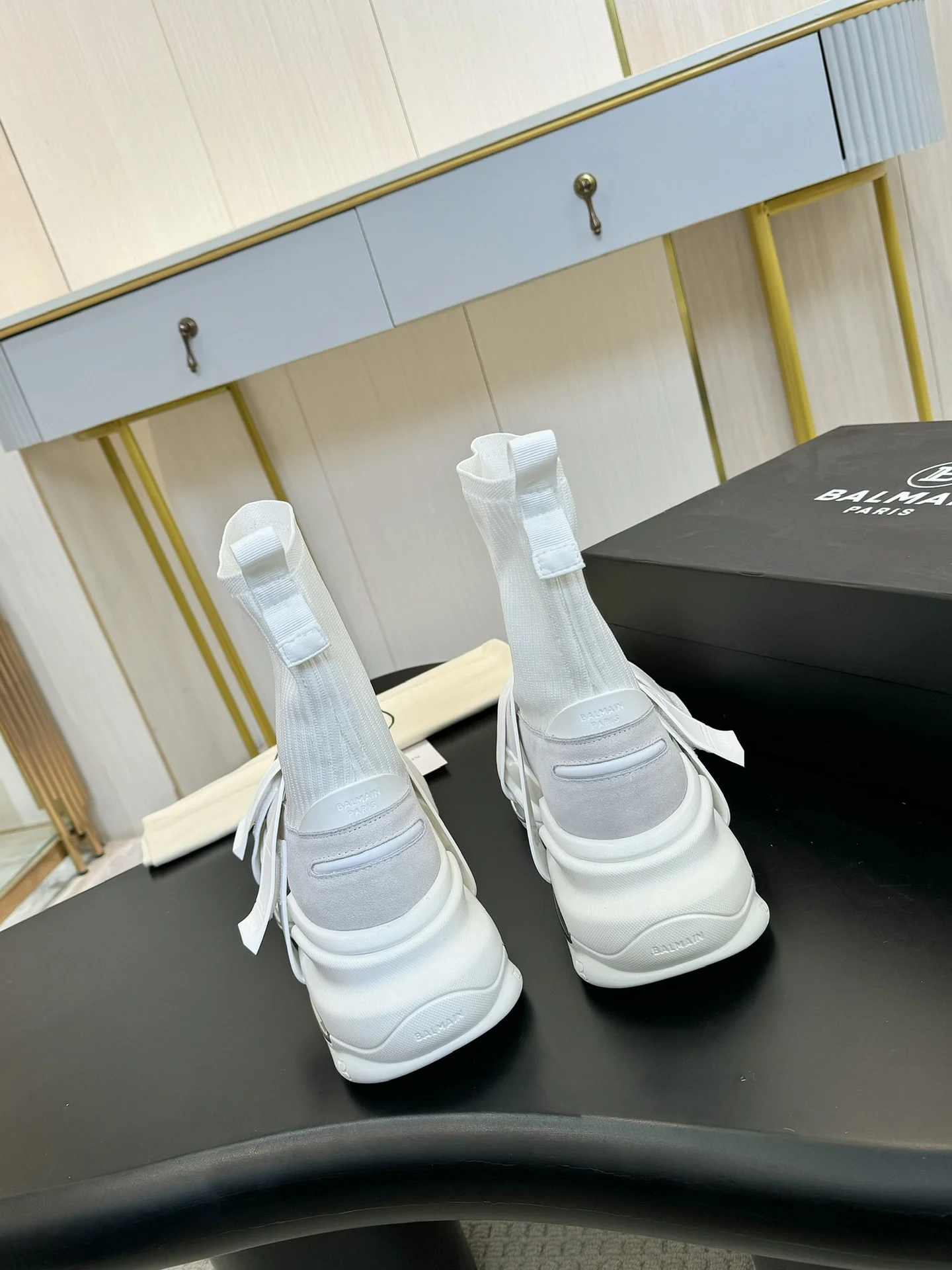 BALMAIN Sneakers Mixed Materials White-Grey EU35-46 C90202609110074 - Image 8