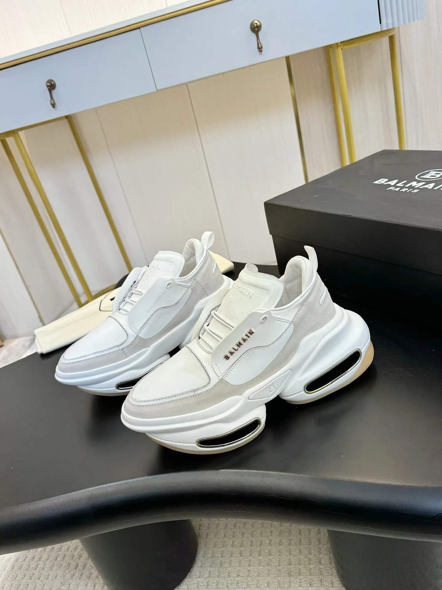 BALMAIN Sneakers Mixed Materials White-Grey EU35-46 C90202609110077