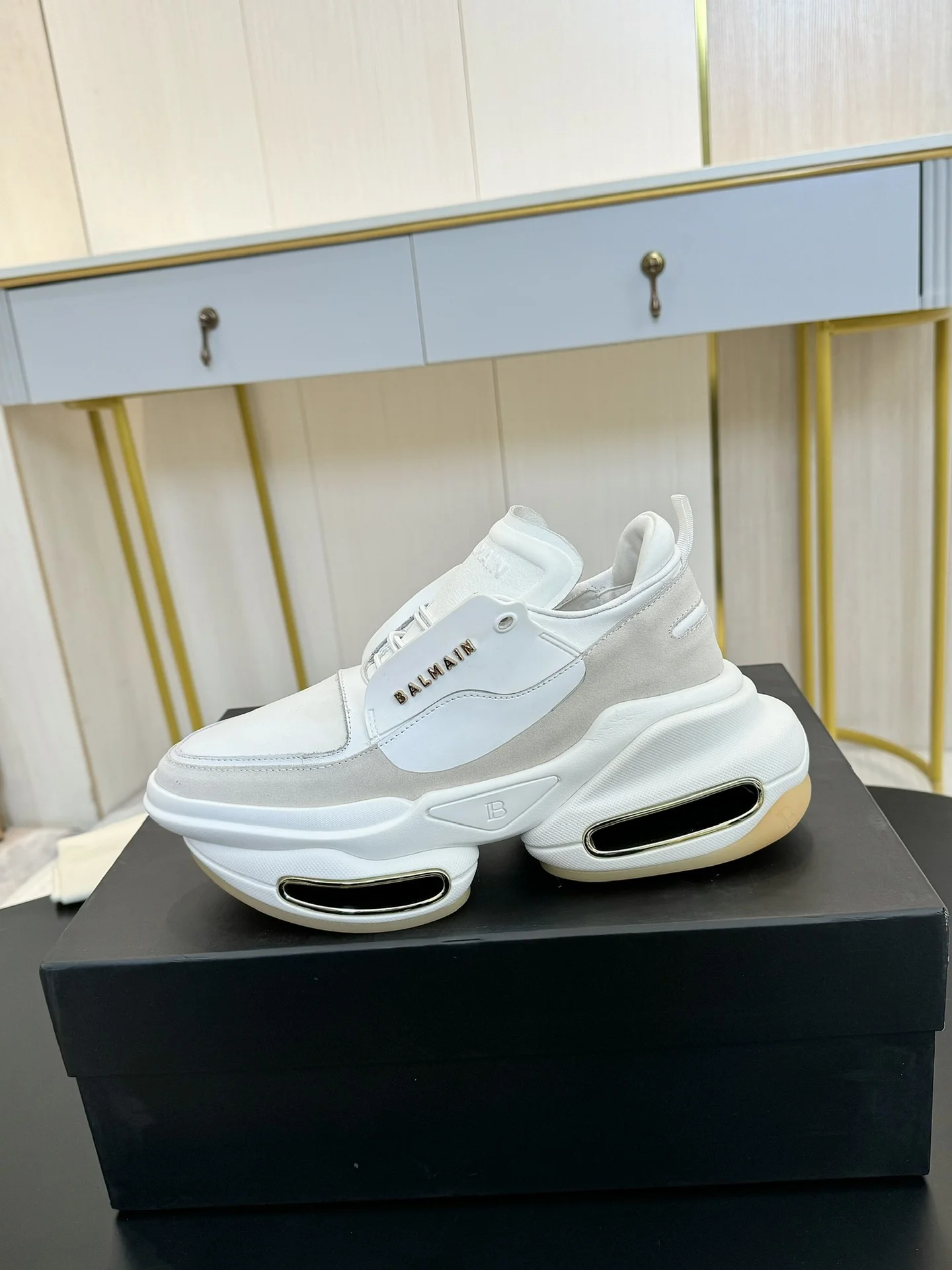 BALMAIN Sneakers Mixed Materials White-Grey EU35-46 C90202609110077 - Image 3