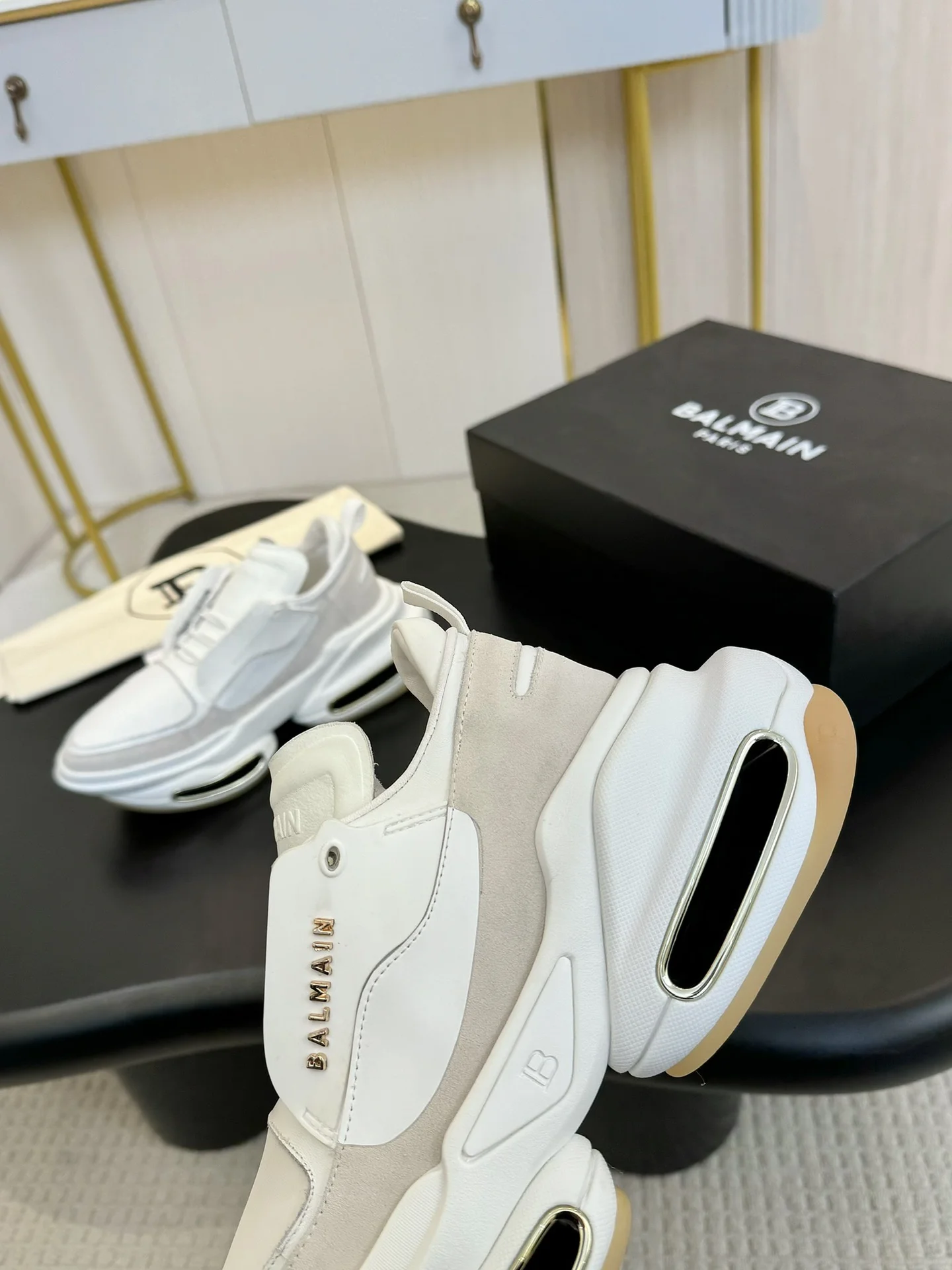 BALMAIN Sneakers Mixed Materials White-Grey EU35-46 C90202609110077 - Image 6
