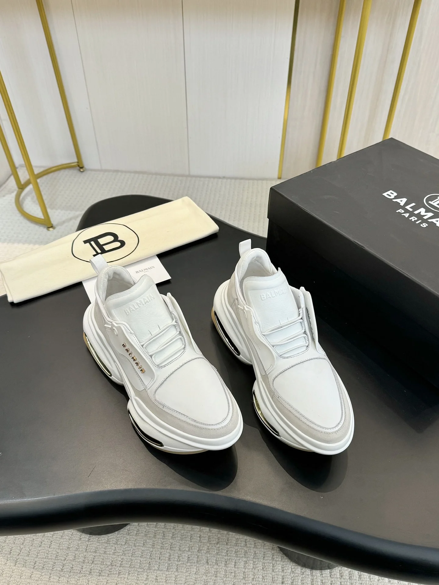 BALMAIN Sneakers Mixed Materials White-Grey EU35-46 C90202609110077 - Image 8