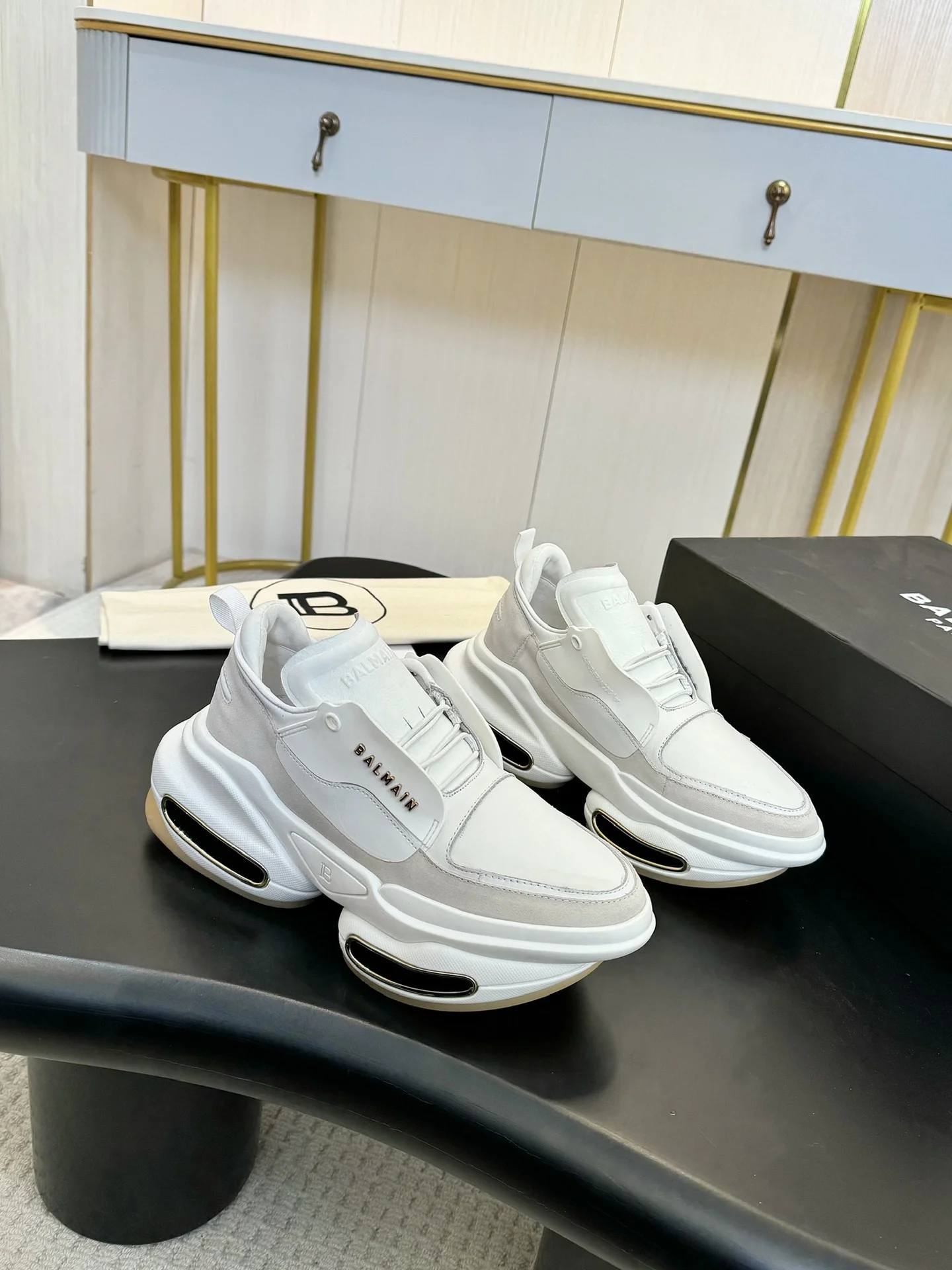 BALMAIN Sneakers Mixed Materials White-Grey EU35-46 C90202609110077 - Image 9