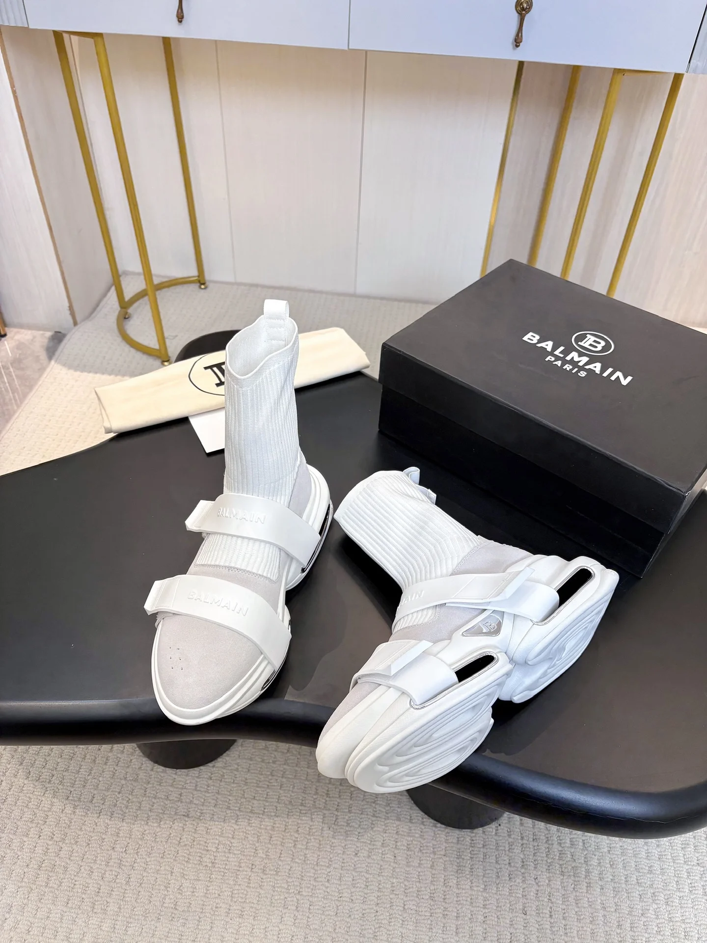 BALMAIN Sneakers Mixed Materials White-Silver EU35-46 C90202609110067 - Image 2