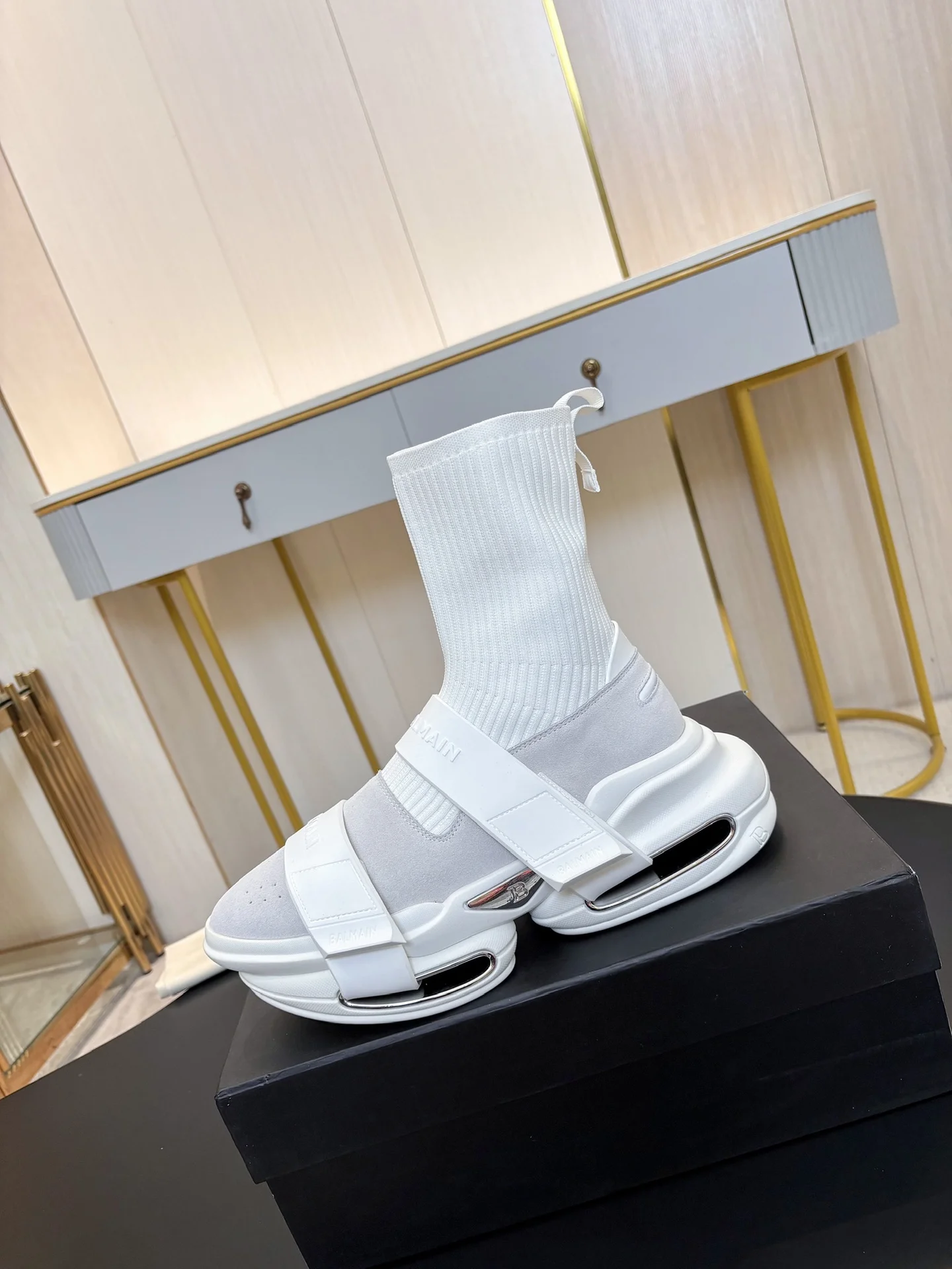 BALMAIN Sneakers Mixed Materials White-Silver EU35-46 C90202609110067 - Image 7