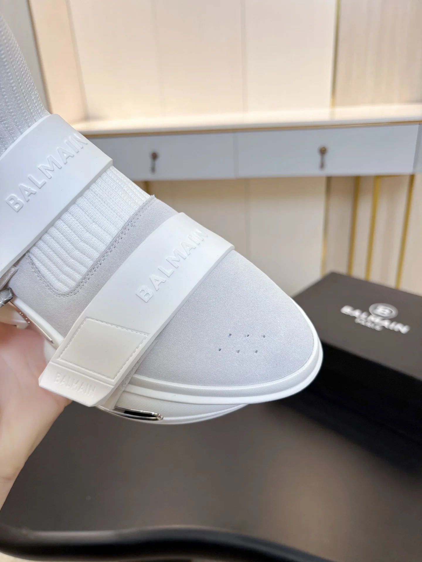 BALMAIN Sneakers Mixed Materials White-Silver EU35-46 C90202609110067 - Image 8