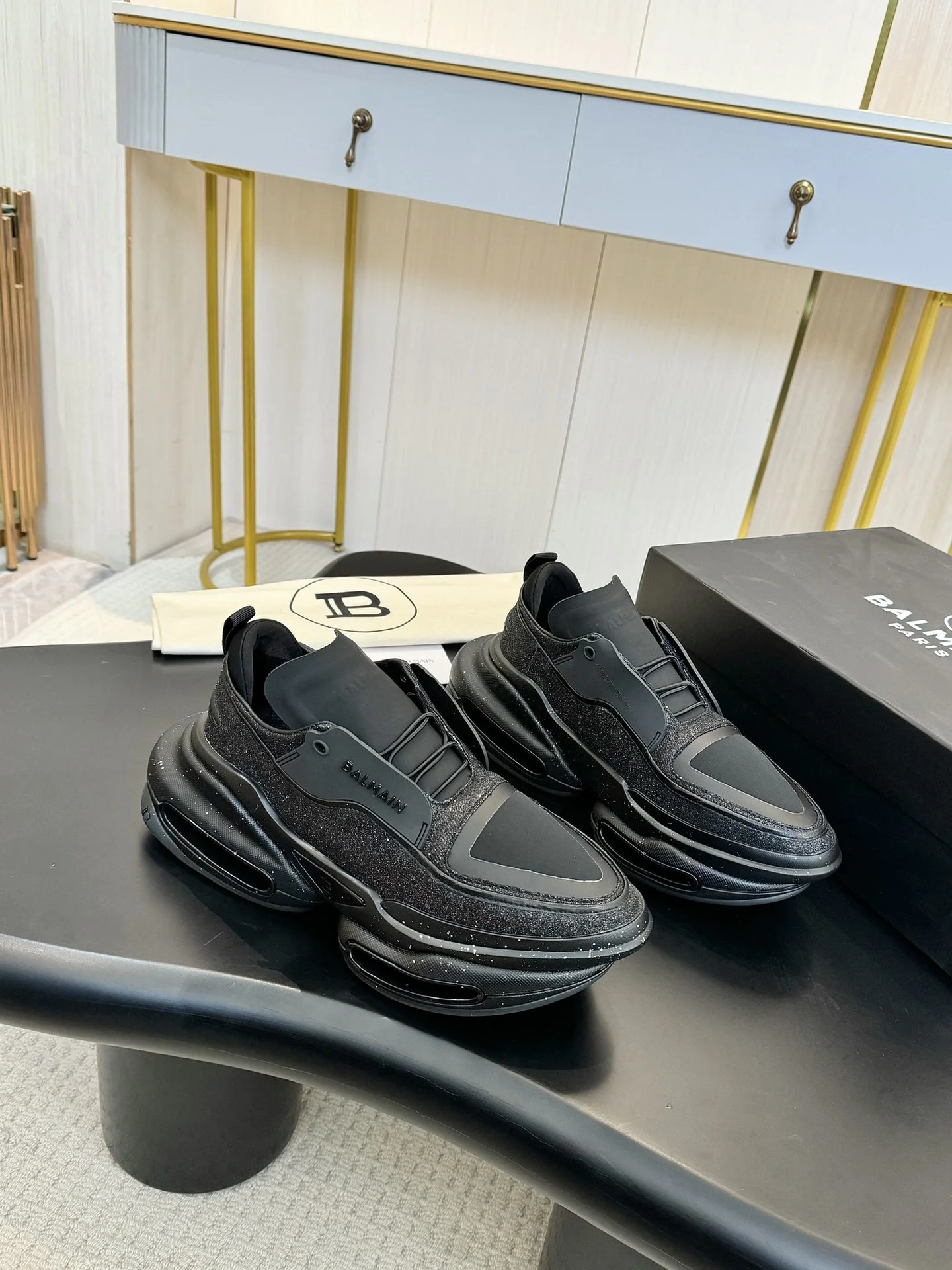BALMAIN Sneakers Multi-material TPU Black EU35-46 C90202609110081 - Image 4