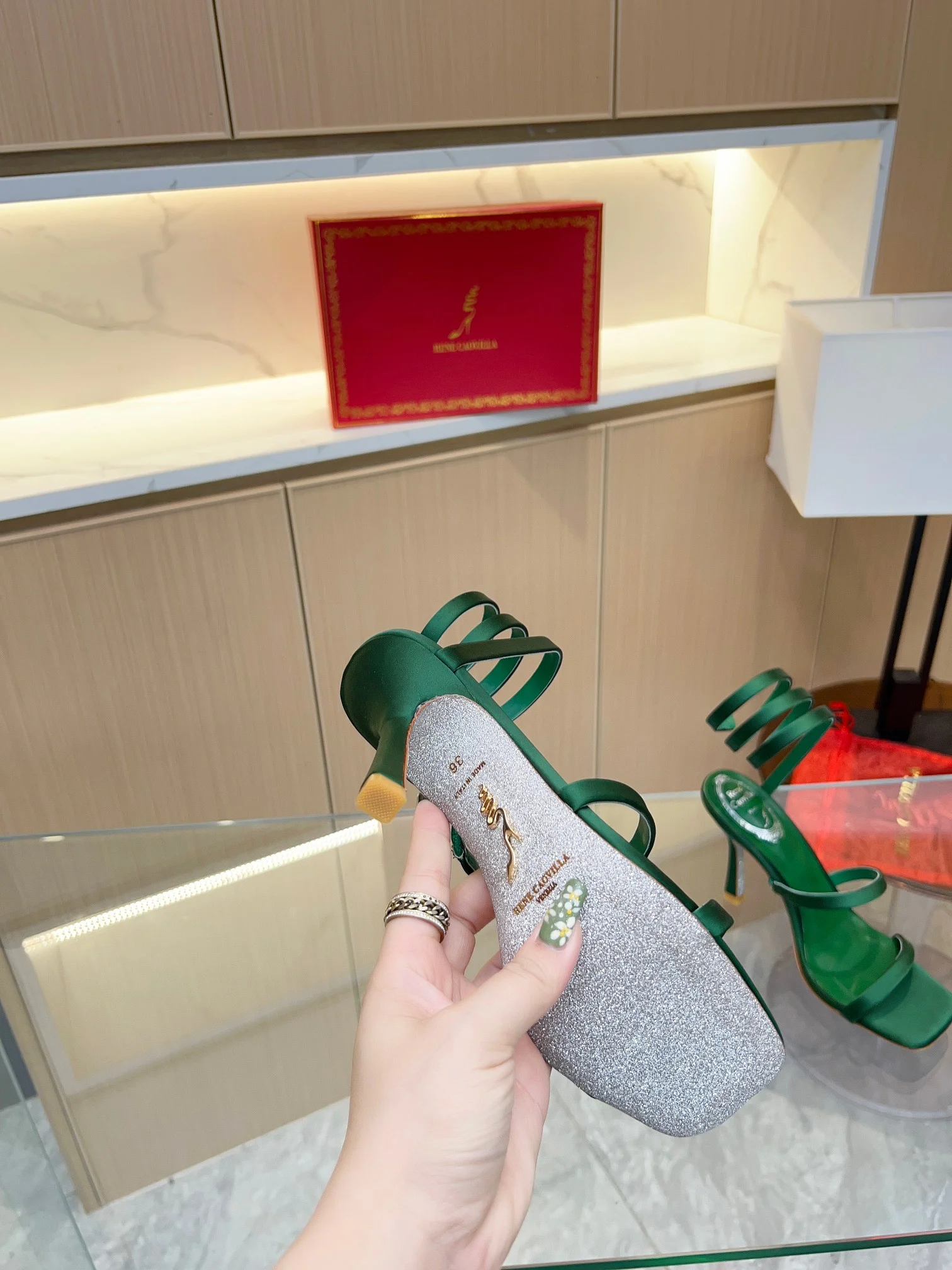 BENEDETTA BRUZZICHES Pumps Silk Green-Silver EU35-39 B70202609110392 - Image 3