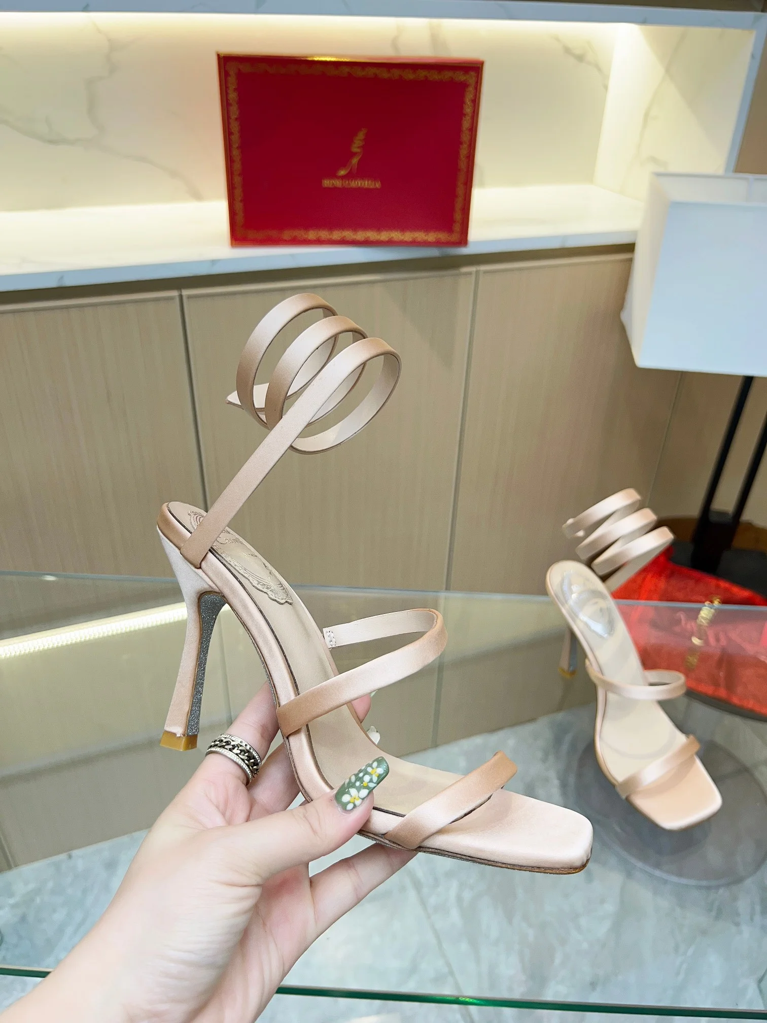 BENEDETTA BRUZZICHES Sandals Silk Satin Beige-Silver EU35-39 B70202609110393