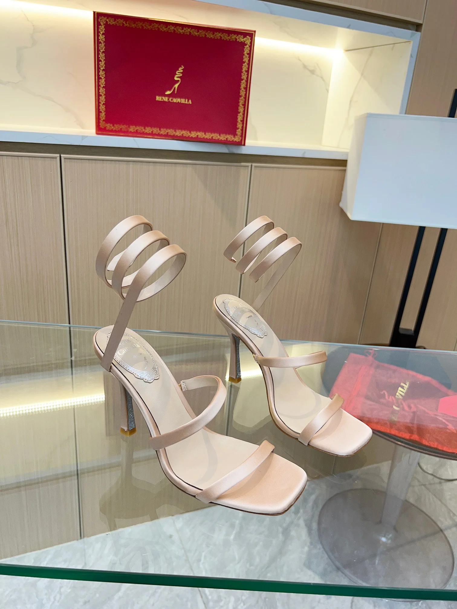 BENEDETTA BRUZZICHES Sandals Silk Satin Beige-Silver EU35-39 B70202609110393 - Image 5
