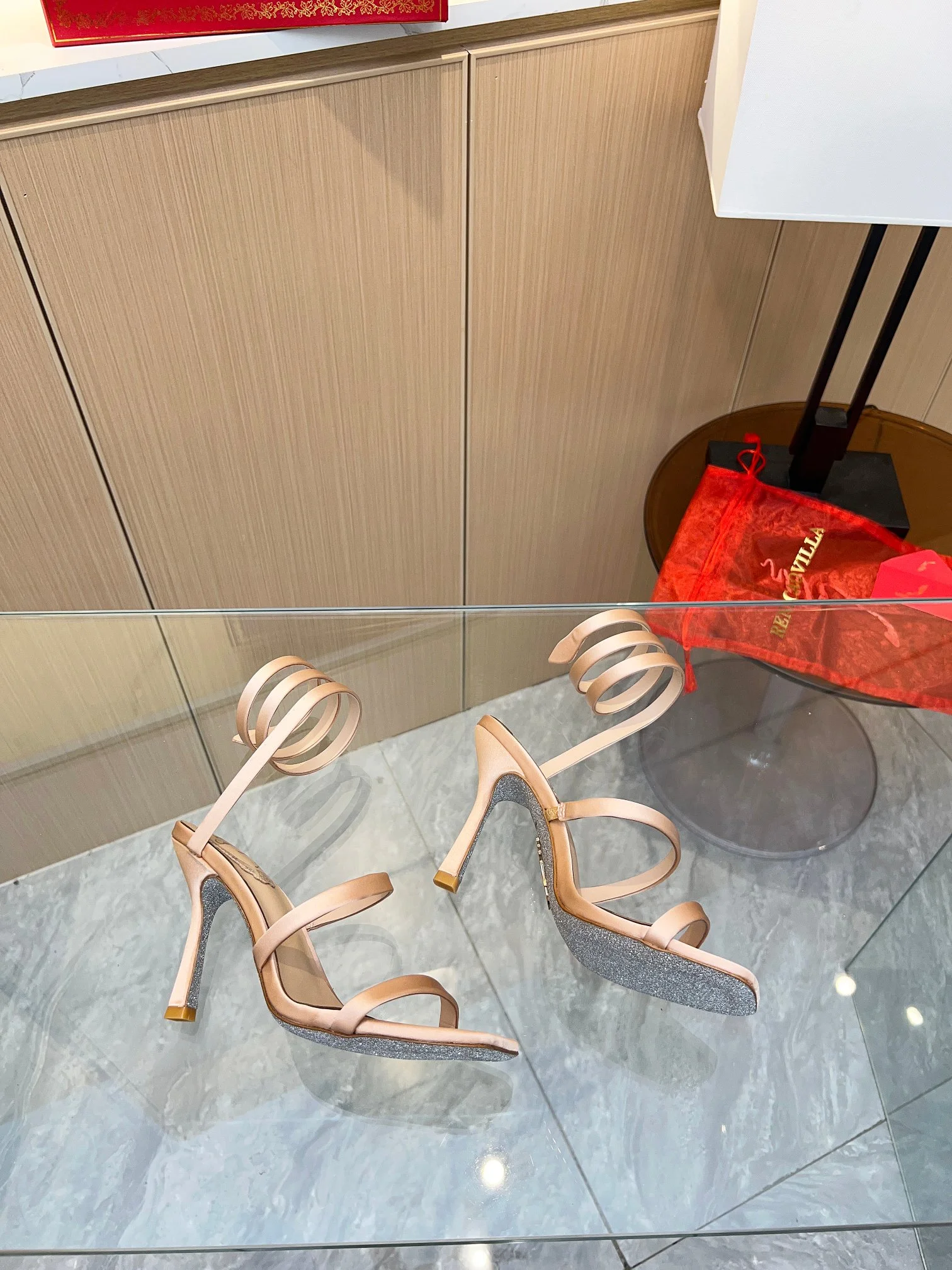 BENEDETTA BRUZZICHES Sandals Silk Satin Beige-Silver EU35-39 B70202609110393 - Image 9