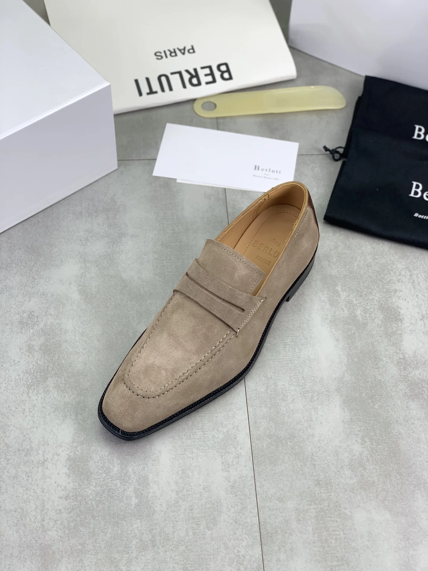 BERLUTI Formal Shoes Calf Suede Beige-Brown EU39-45 F00202609110927 - Image 4