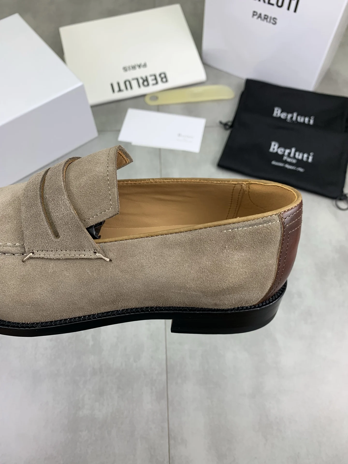 BERLUTI Formal Shoes Calf Suede Beige-Brown EU39-45 F00202609110927 - Image 7