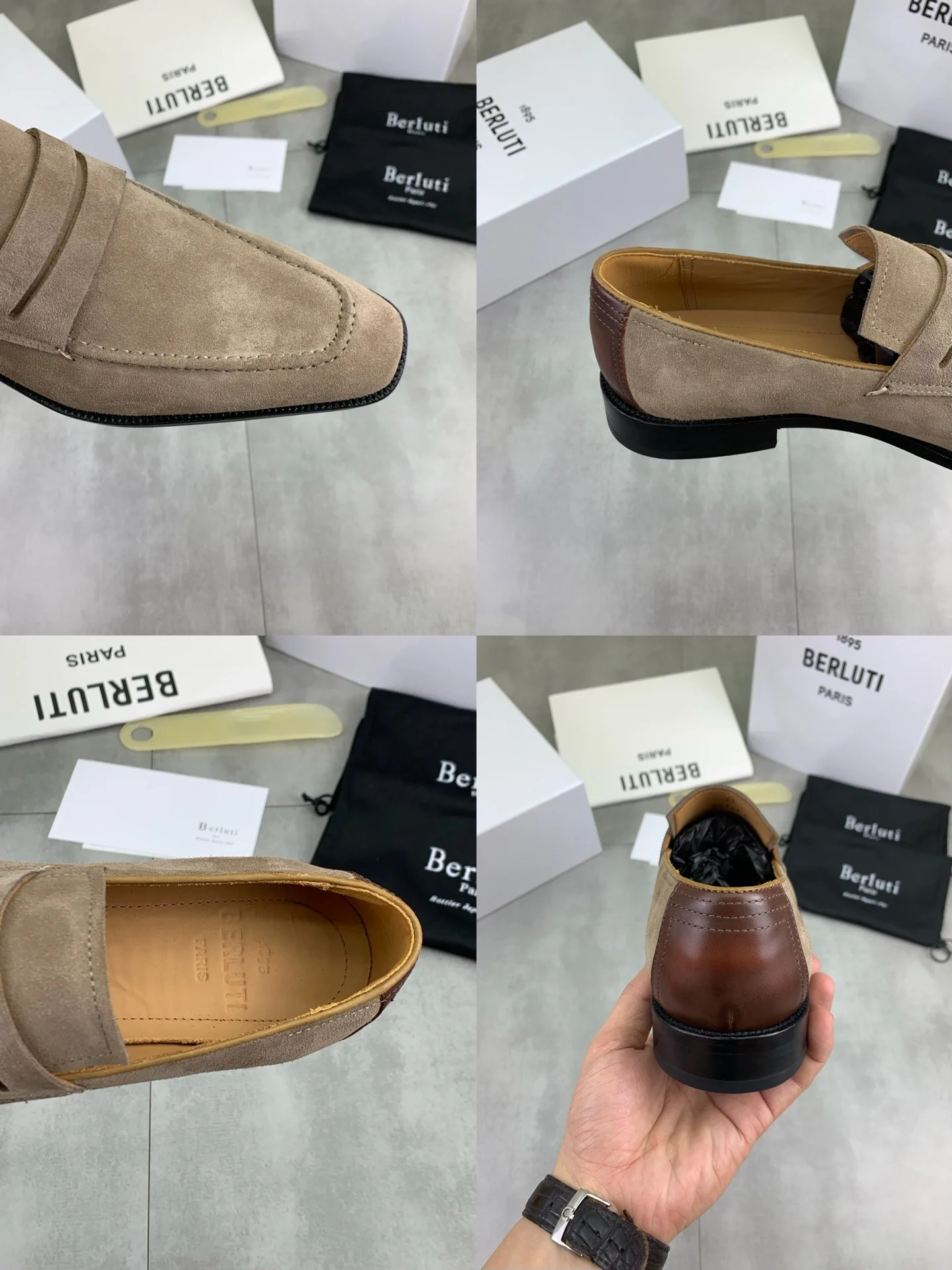 BERLUTI Formal Shoes Calf Suede Beige-Brown EU39-45 F00202609110927 - Image 9