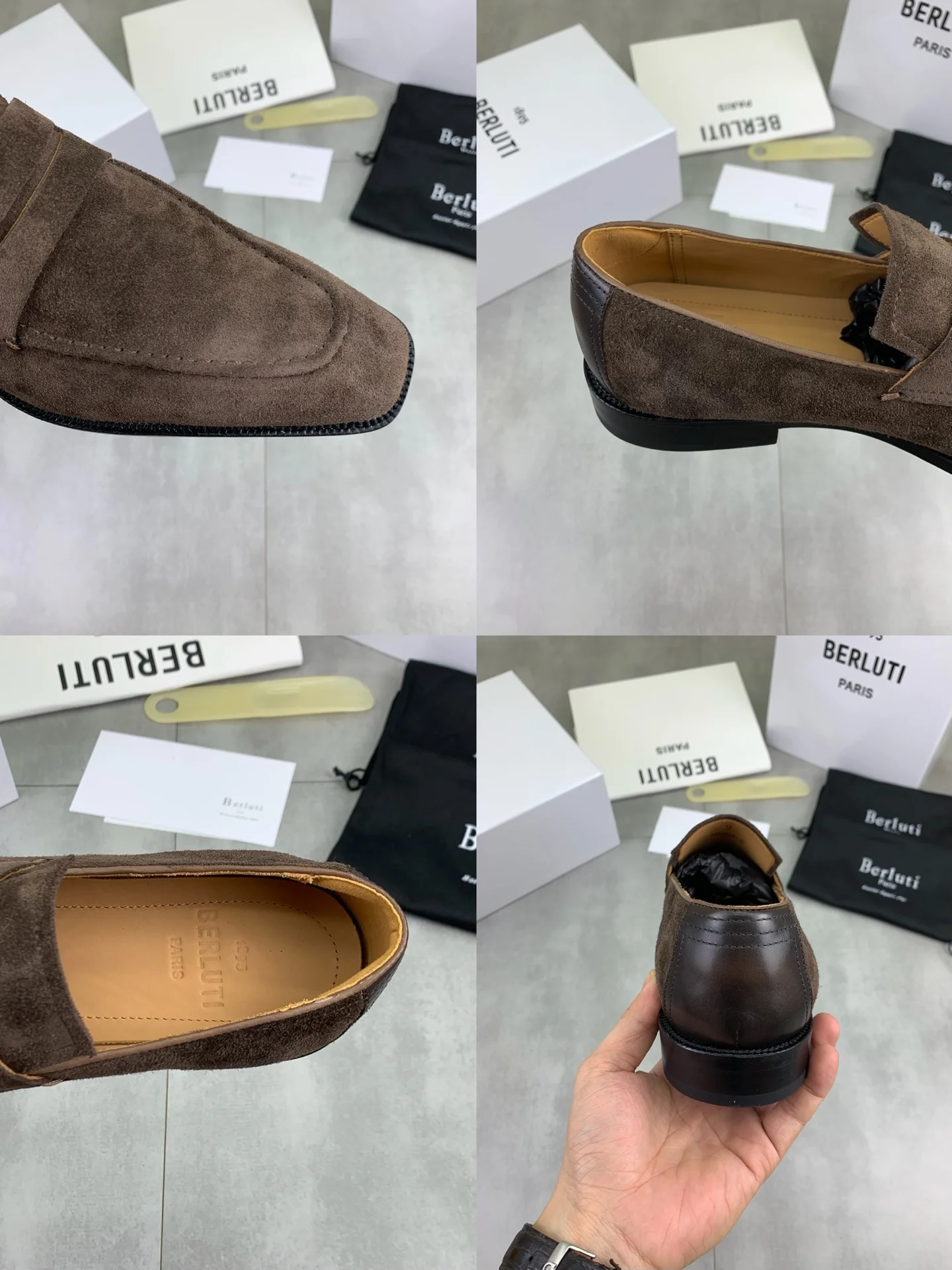 BERLUTI Formal Shoes Calfskin Leather Brown-Black EU39-45 F00202609110929 - Image 10