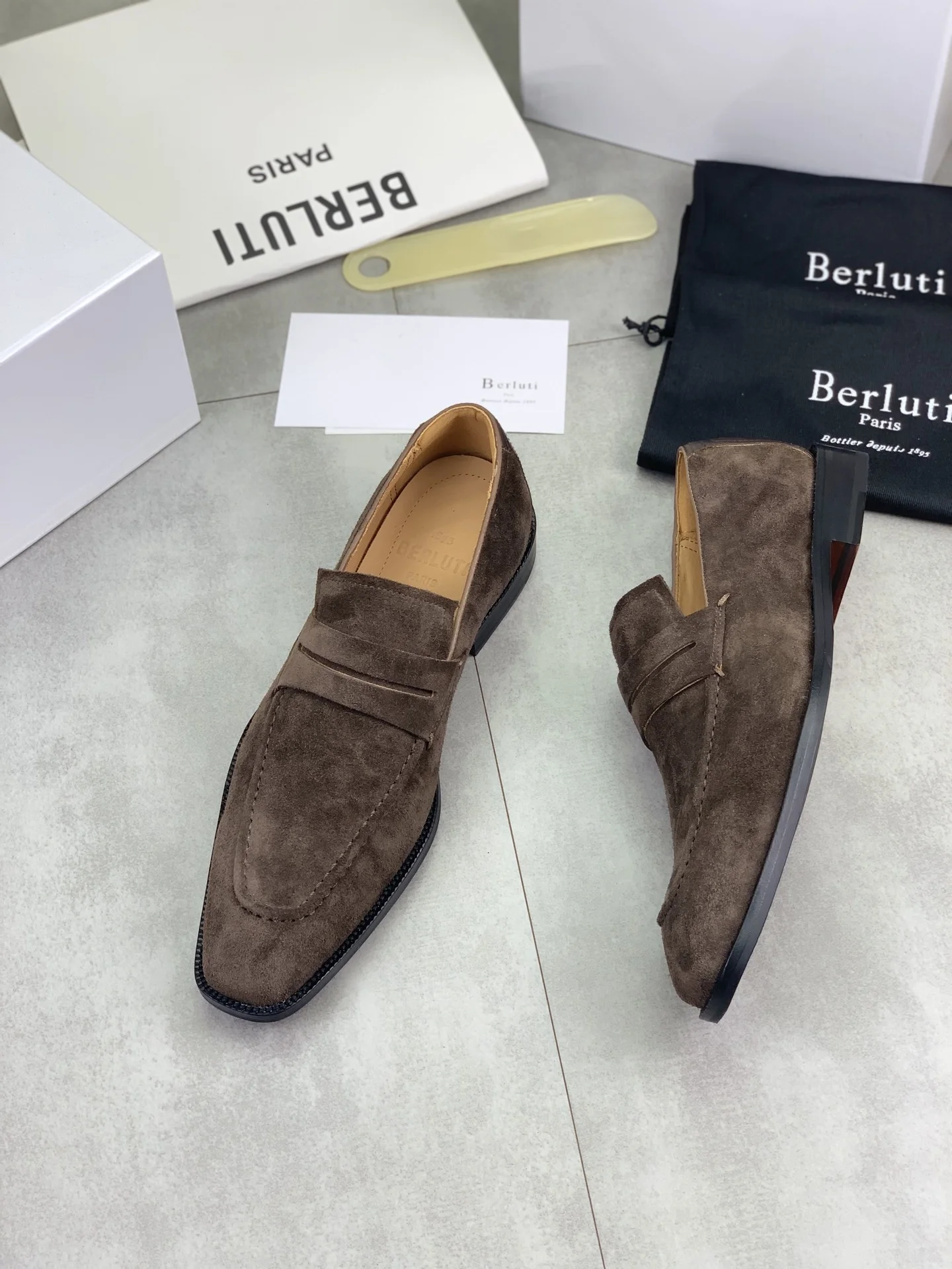 BERLUTI Formal Shoes Calfskin Leather Brown-Black EU39-45 F00202609110929 - Image 6