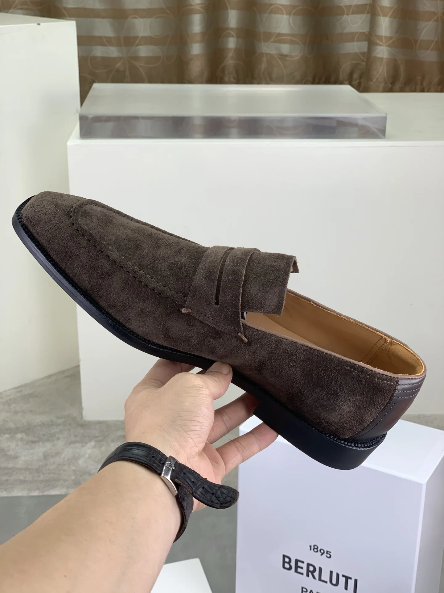 BERLUTI Formal Shoes Calfskin Leather Brown-Black EU39-45 F00202609110929 - Image 7