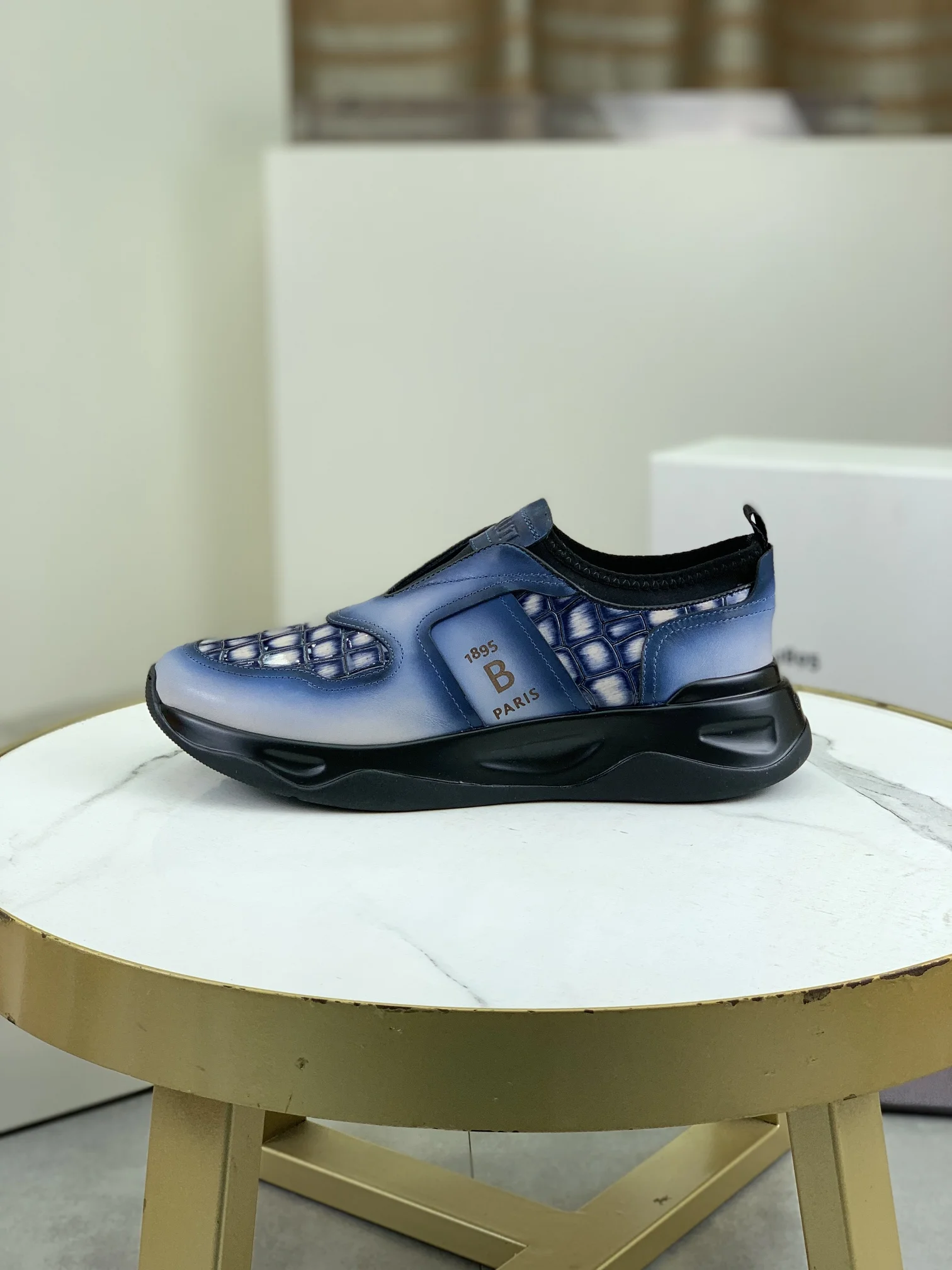 BERLUTI Loafers Calf Leather Blue-Black EU39-45 D20202609111016