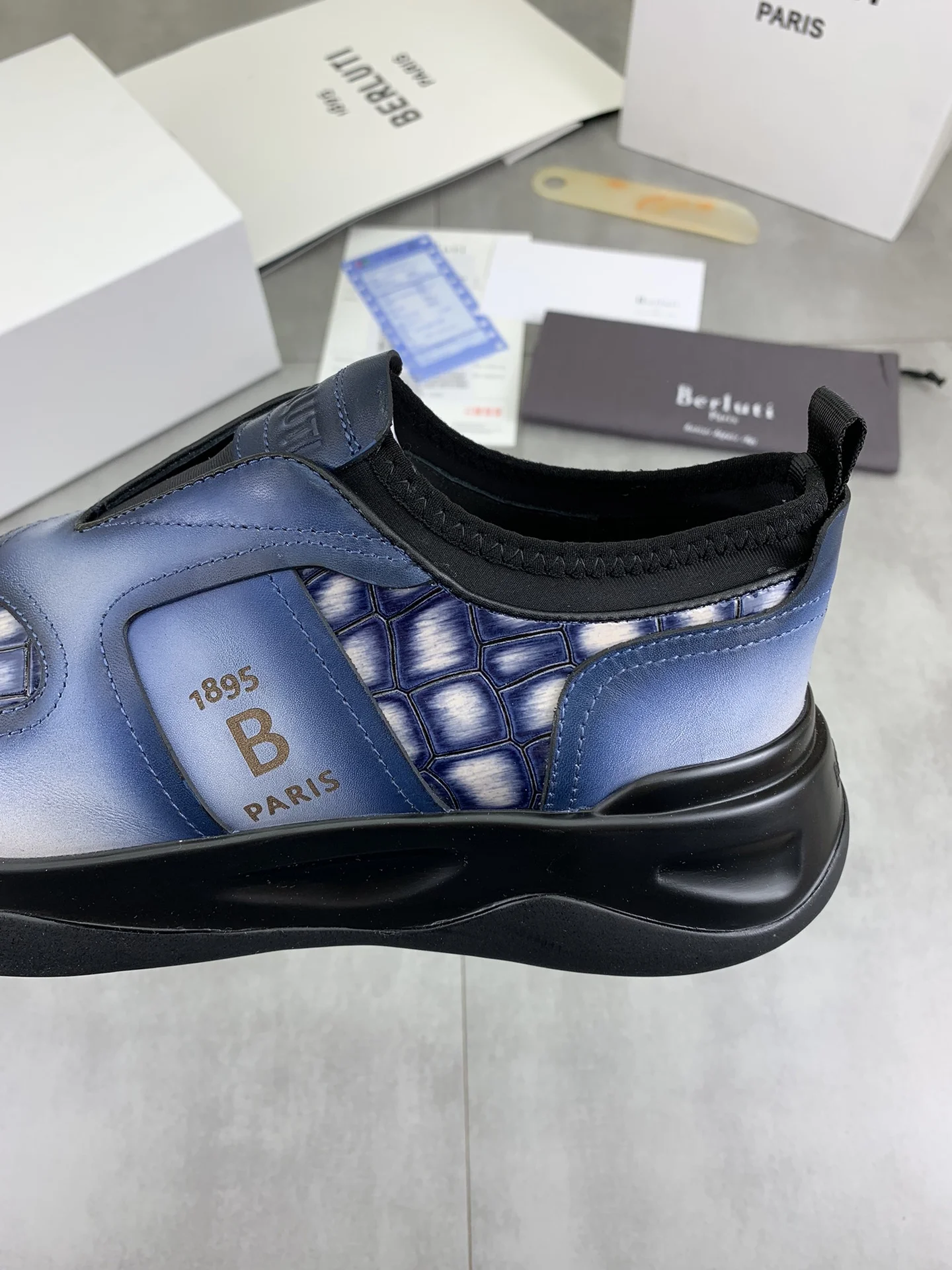 BERLUTI Loafers Calf Leather Blue-Black EU39-45 D20202609111016 - Image 7