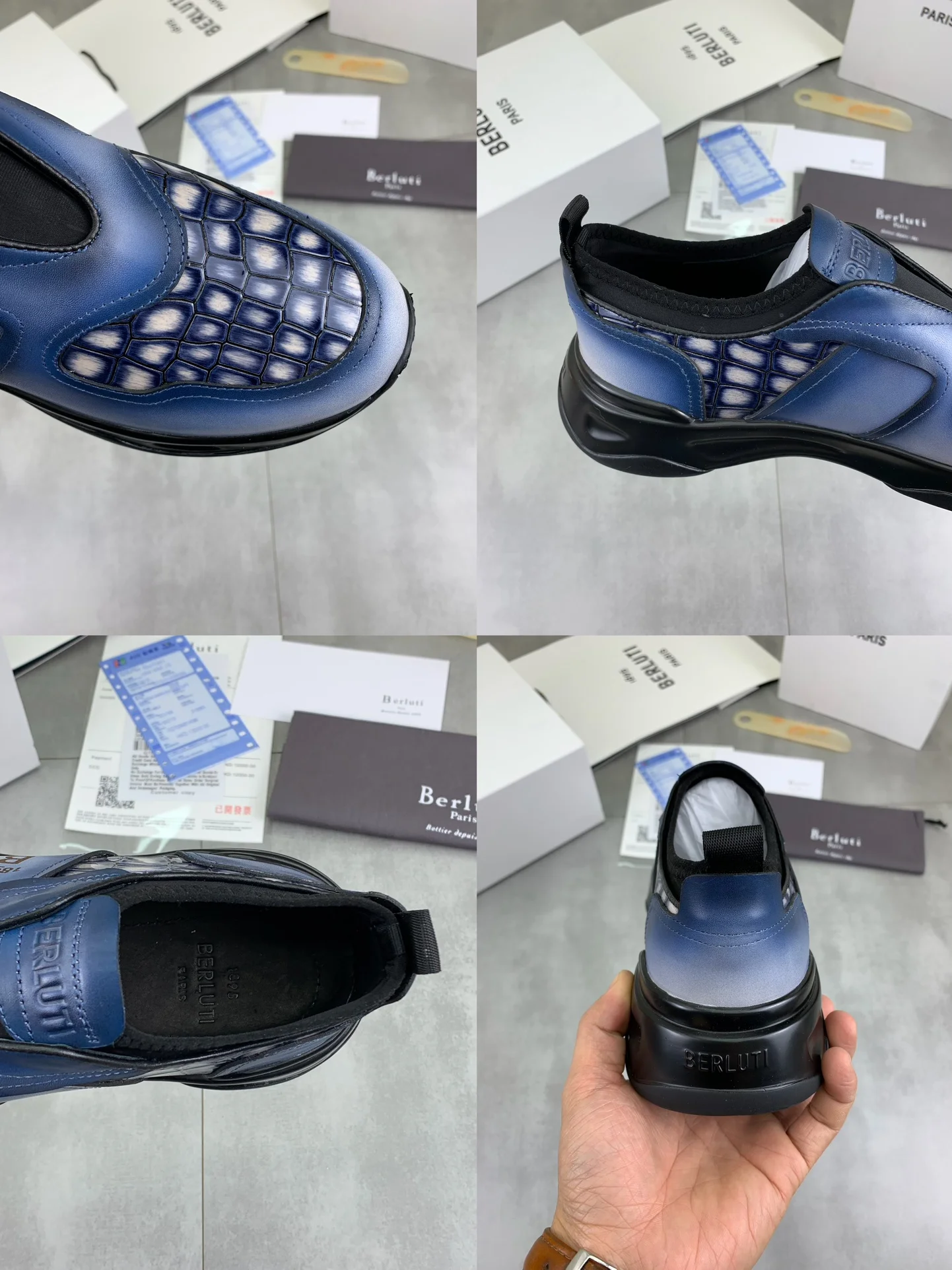 BERLUTI Loafers Calf Leather Blue-Black EU39-45 D20202609111016 - Image 9