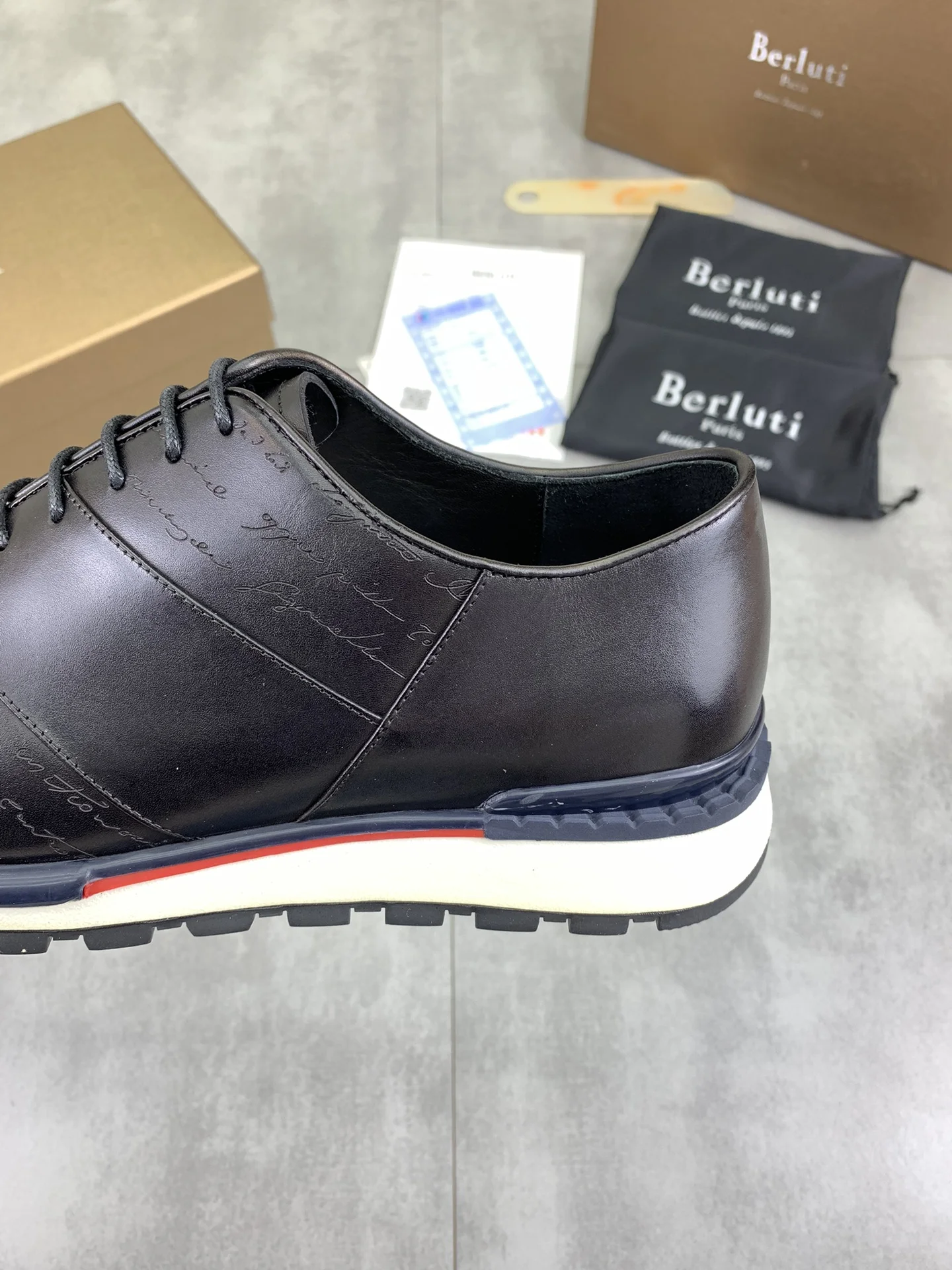 BERLUTI Sneakers Calf Leather Black-White EU39-44 D60202609111018 - Image 7