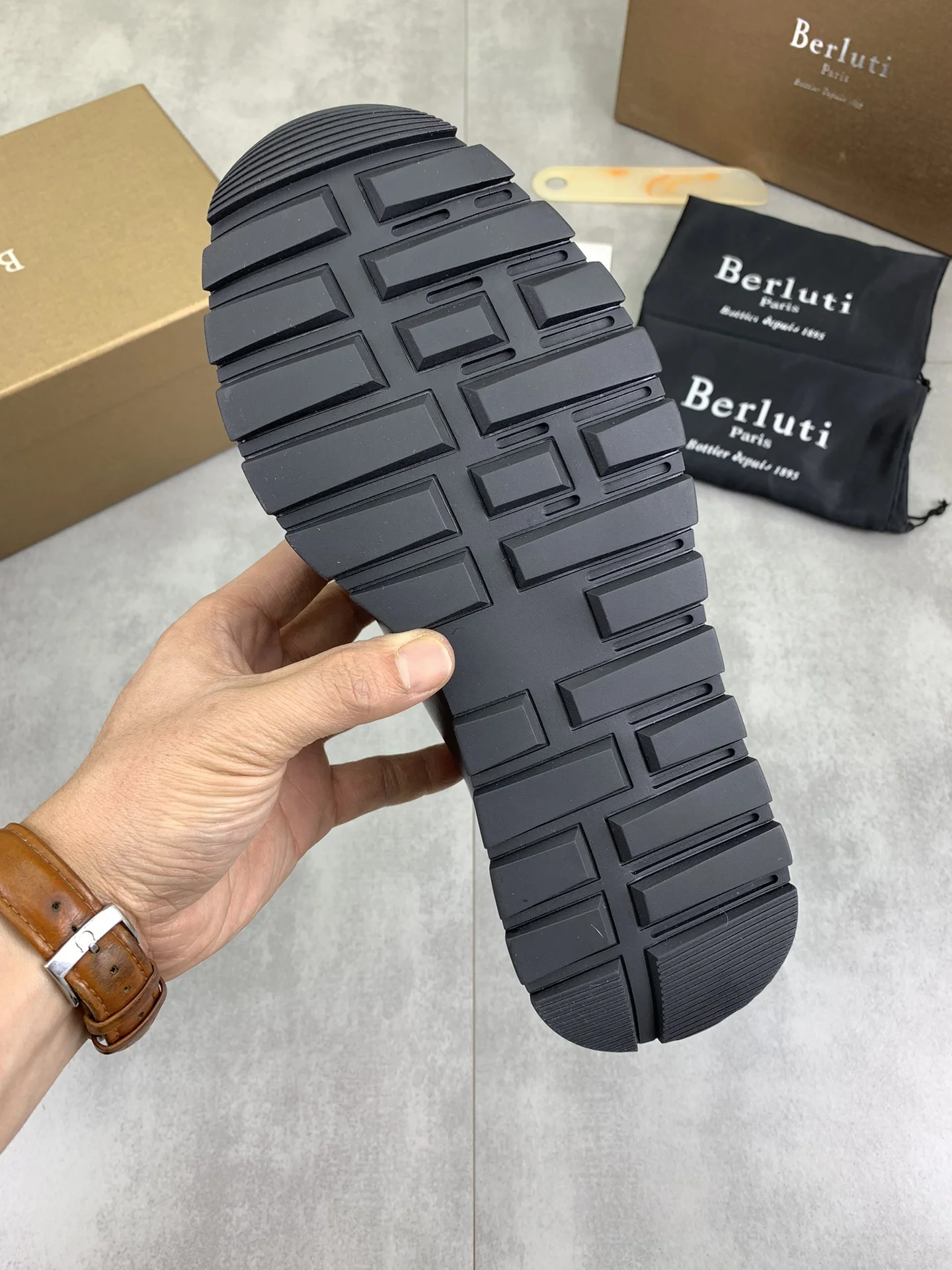 BERLUTI Sneakers Calf Leather Black-White EU39-44 D60202609111018 - Image 8