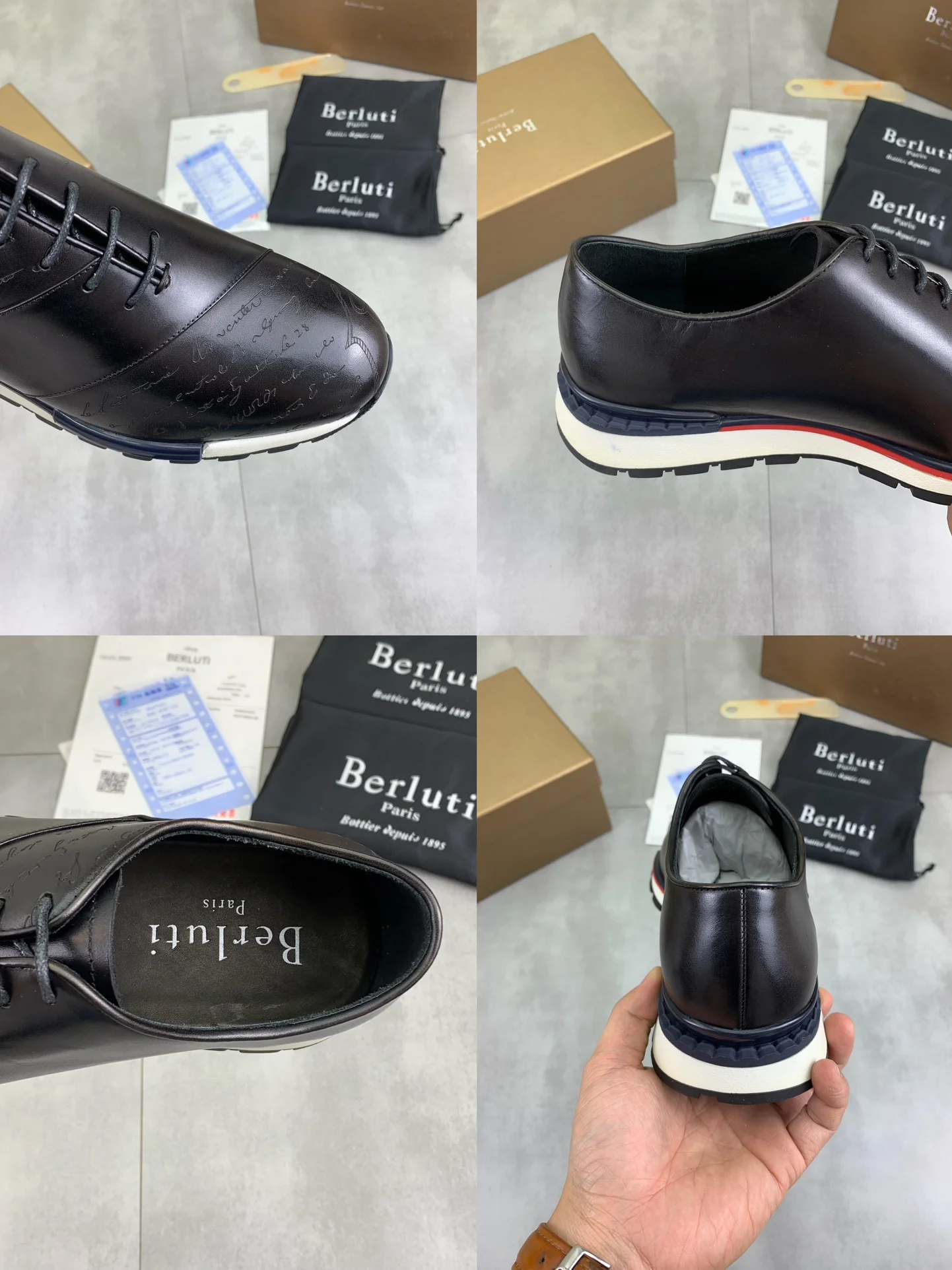BERLUTI Sneakers Calf Leather Black-White EU39-44 D60202609111018 - Image 9