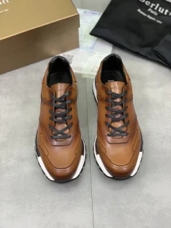 Alternative view of BERLUTI Sneakers Calfskin Leather Brown-Black EU39-44 E00202609111021