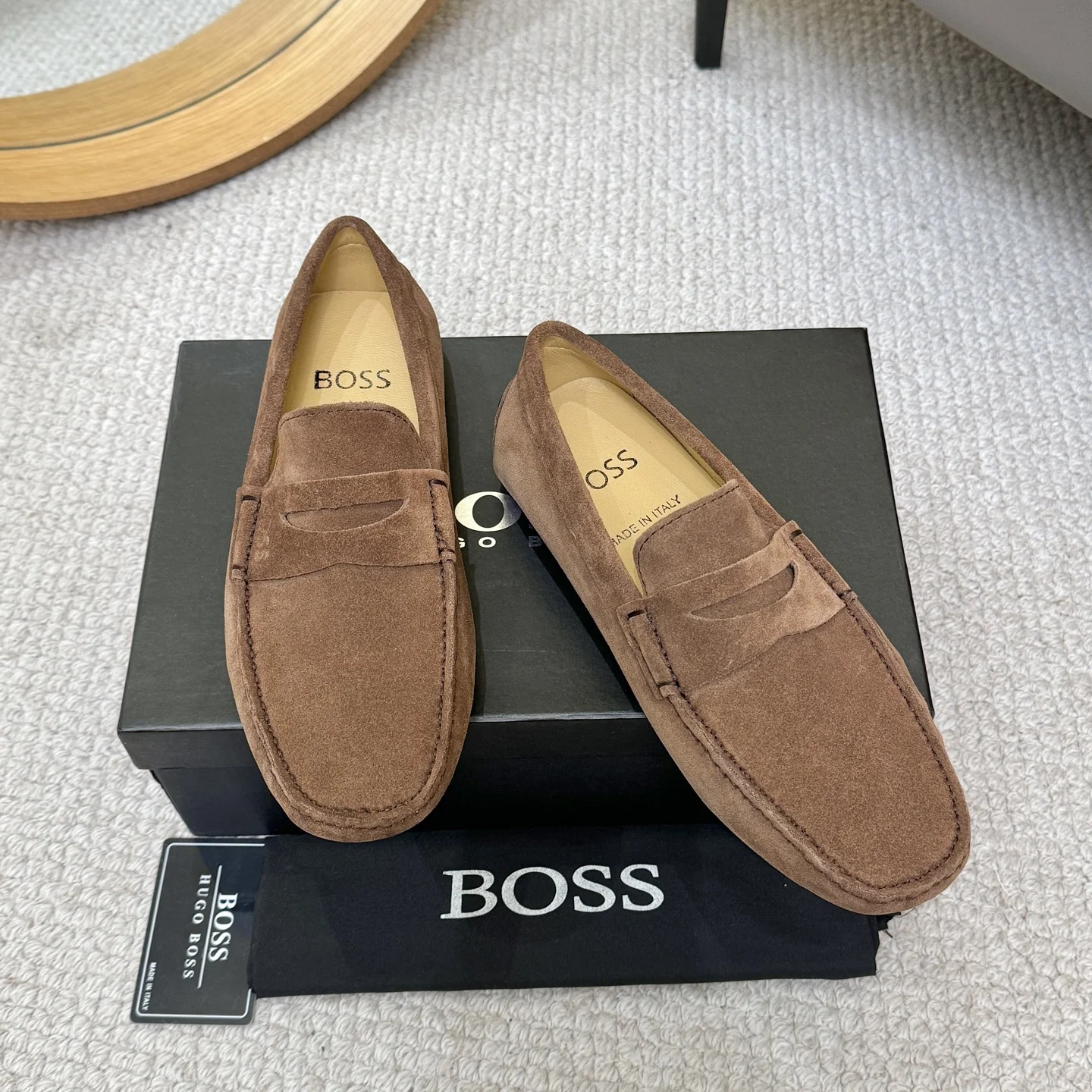 BOSS Loafers Calf Leather Brown EU38-46 B00202609110127