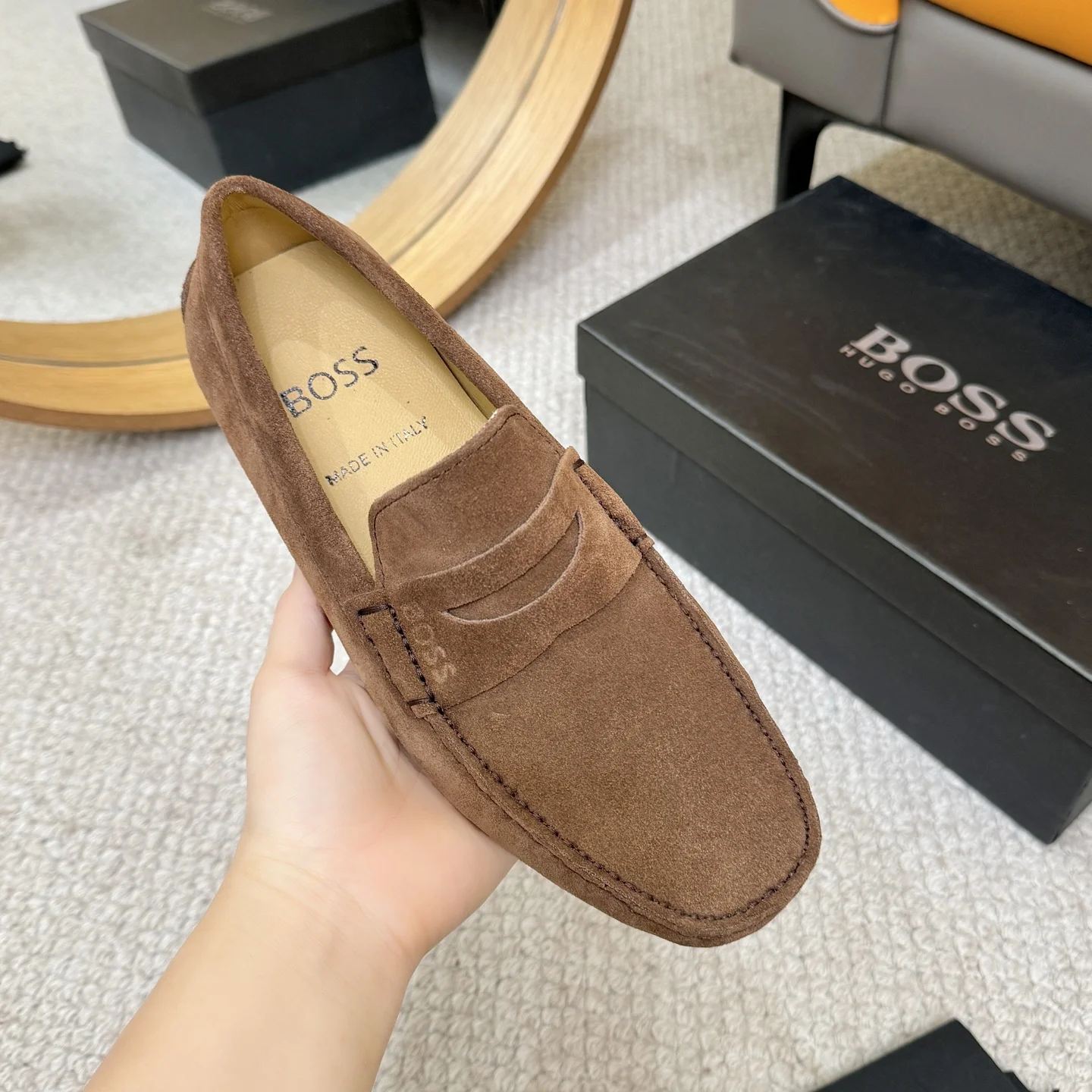 BOSS Loafers Calf Leather Brown EU38-46 B00202609110127 - Image 5