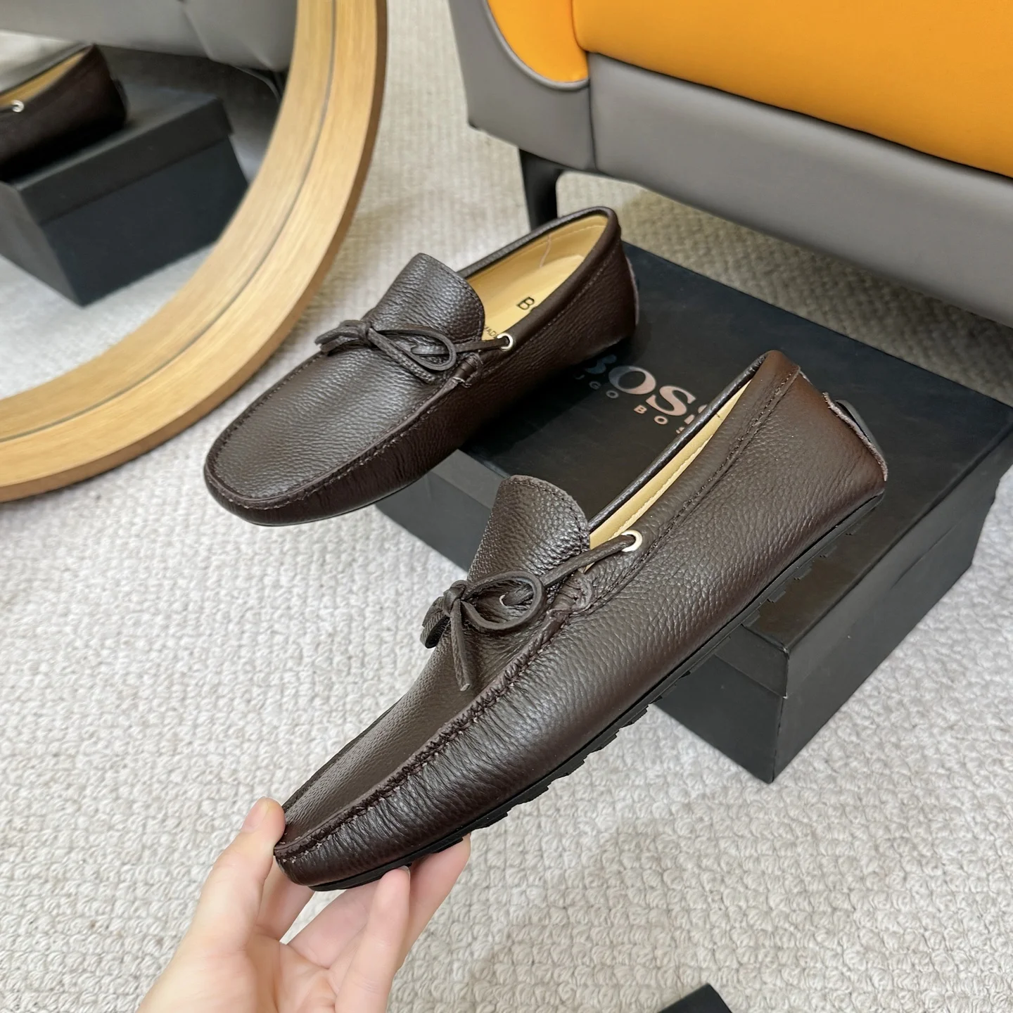 BOSS Loafers Calfskin Leather Brown EU38-46 B00202609110132 - Image 4