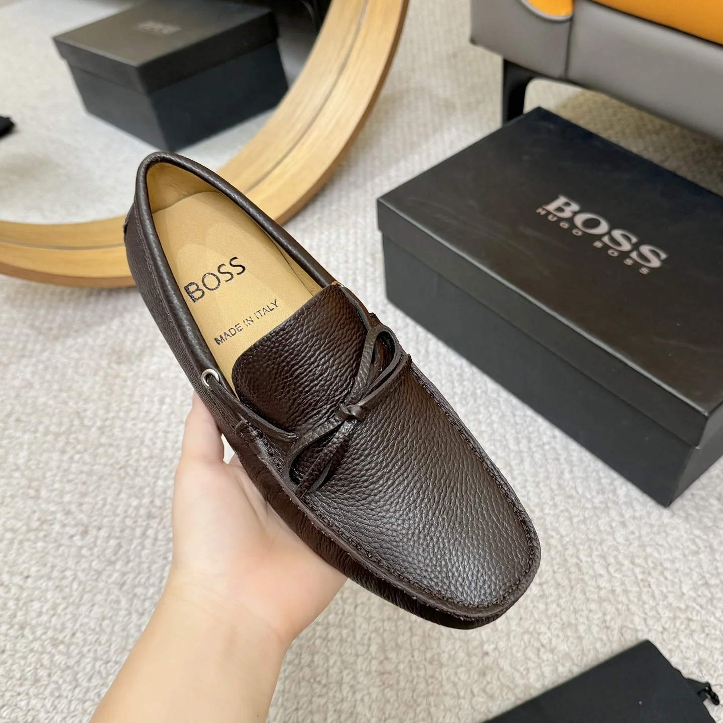 BOSS Loafers Calfskin Leather Brown EU38-46 B00202609110132 - Image 5