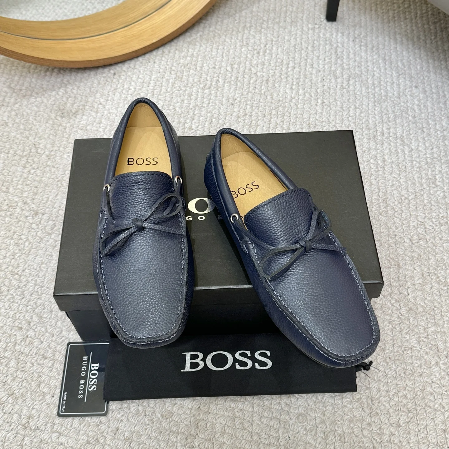 BOSS Loafers Leather Blue EU38-46 B00202609110131