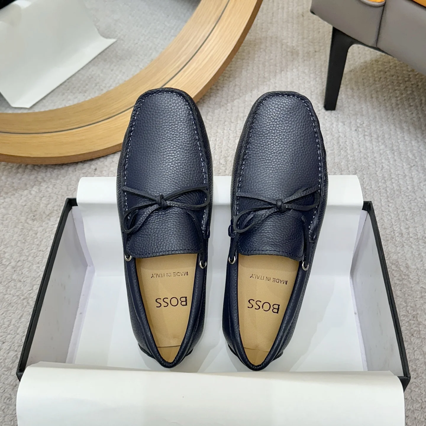 BOSS Loafers Leather Blue EU38-46 B00202609110131 - Image 2