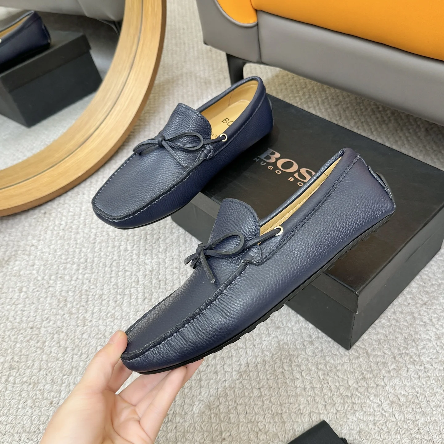 BOSS Loafers Leather Blue EU38-46 B00202609110131 - Image 4