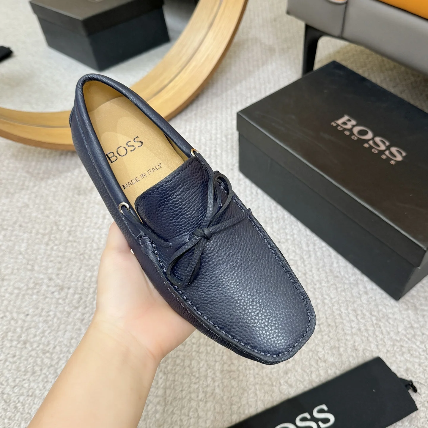 BOSS Loafers Leather Blue EU38-46 B00202609110131 - Image 5