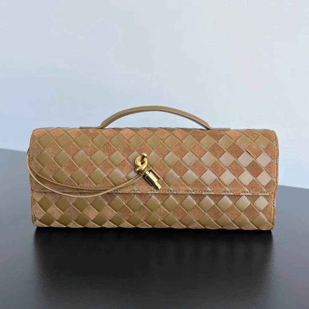 BOTTEGA VENETA Clutches Bags Brown-Gold 31X13X3CM F80202609090039