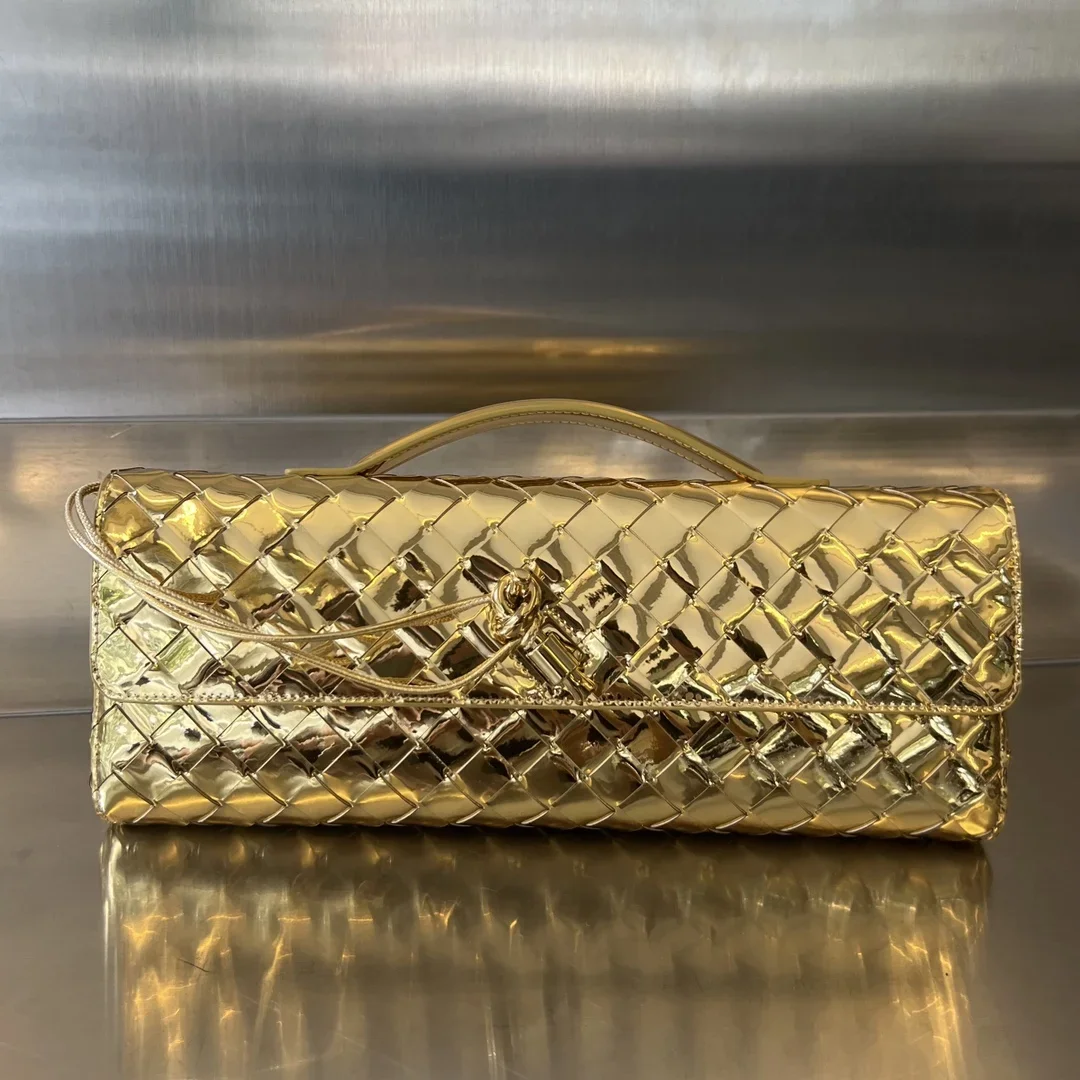 BOTTEGA VENETA Clutches Bags Intreccio Lambskin Gold 31X13X3 F80202609090026