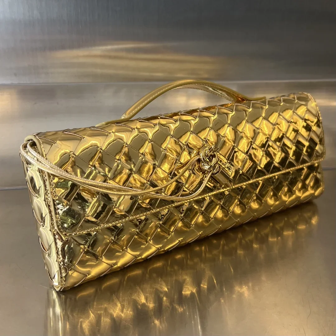 BOTTEGA VENETA Clutches Bags Intreccio Lambskin Gold 31X13X3 F80202609090026 - Image 2