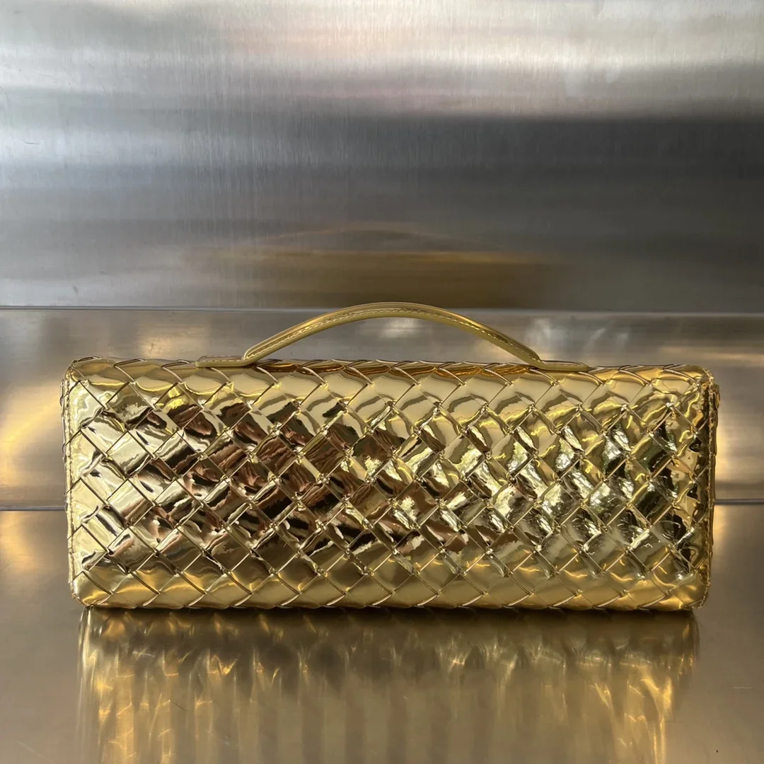 BOTTEGA VENETA Clutches Bags Intreccio Lambskin Gold 31X13X3 F80202609090026 - Image 3